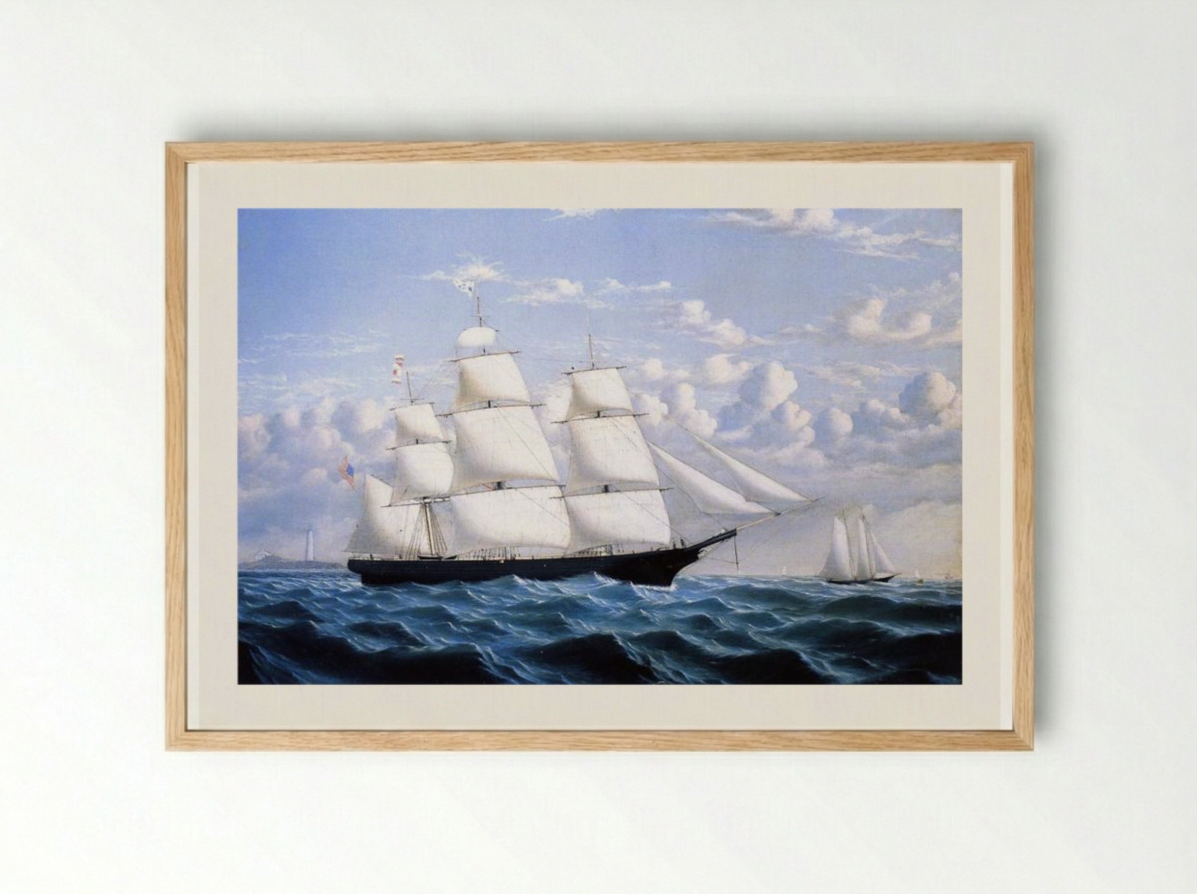 Clipper Ship 'Northern Light' of Boston - William Bradford - Framed Print Wood