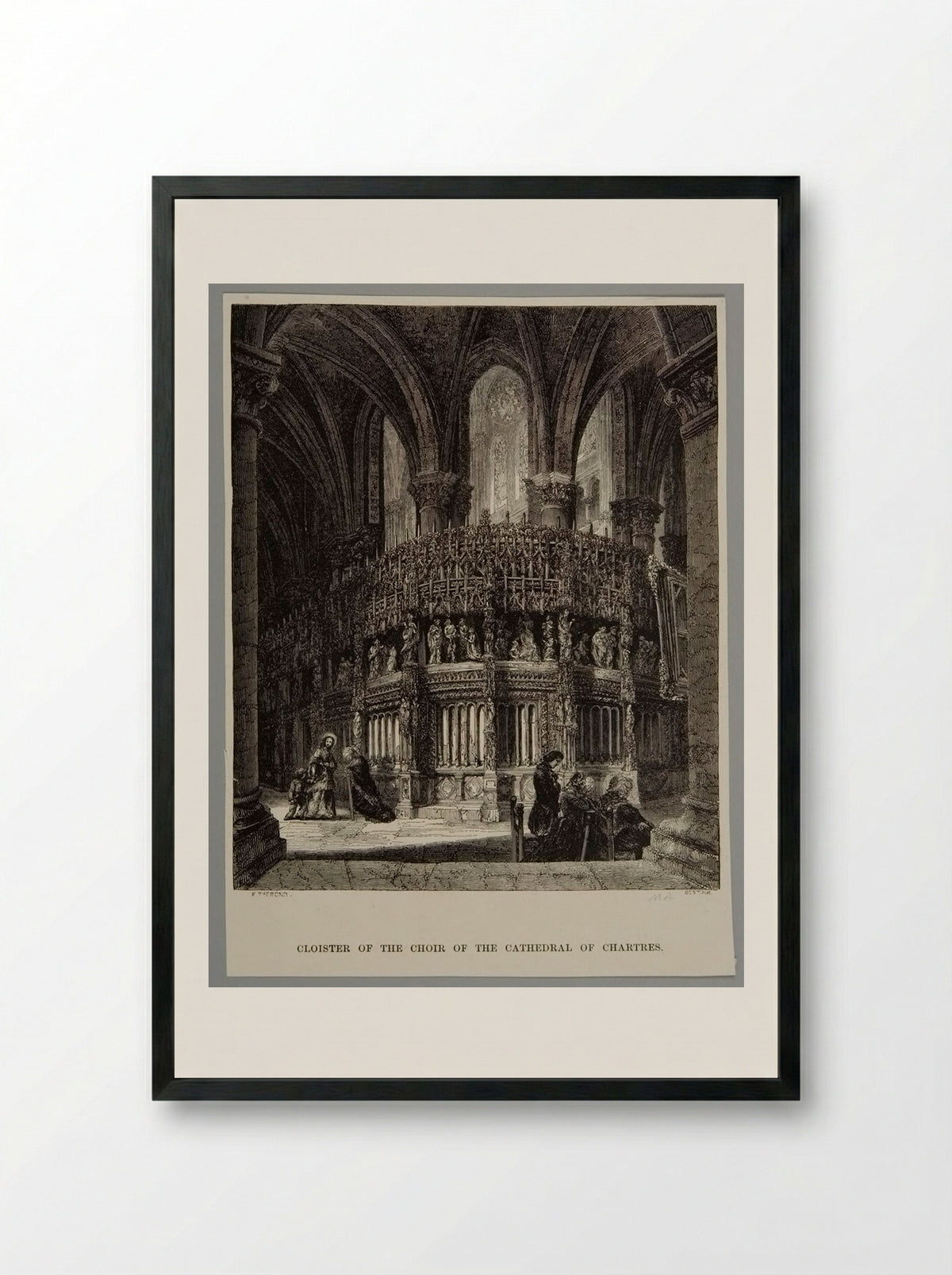 Cloister of the Choir of the Cathedral of Chartres - Best et Cie - Framed Print Black
