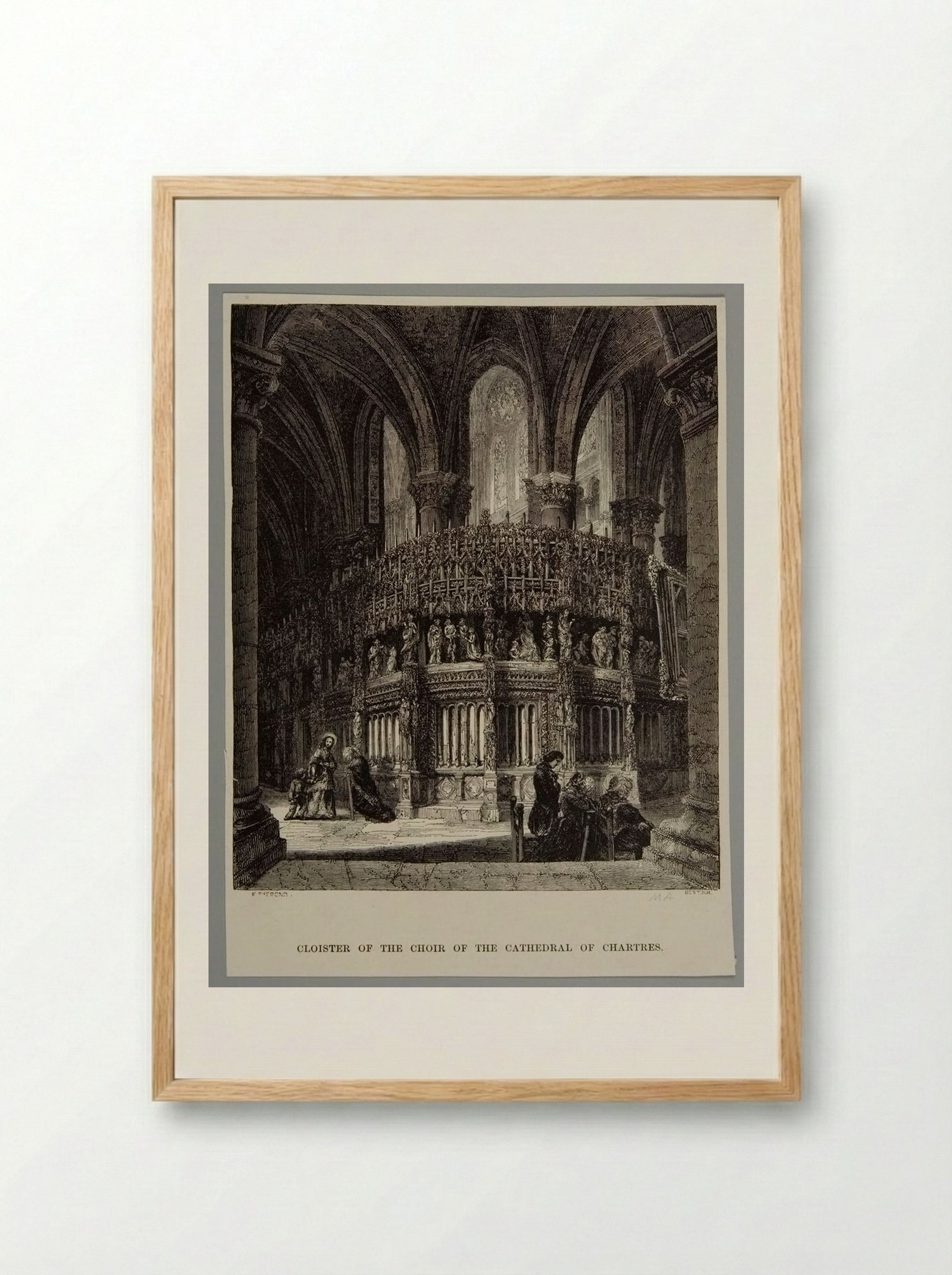 Cloister of the Choir of the Cathedral of Chartres - Best et Cie - Framed Print Wood