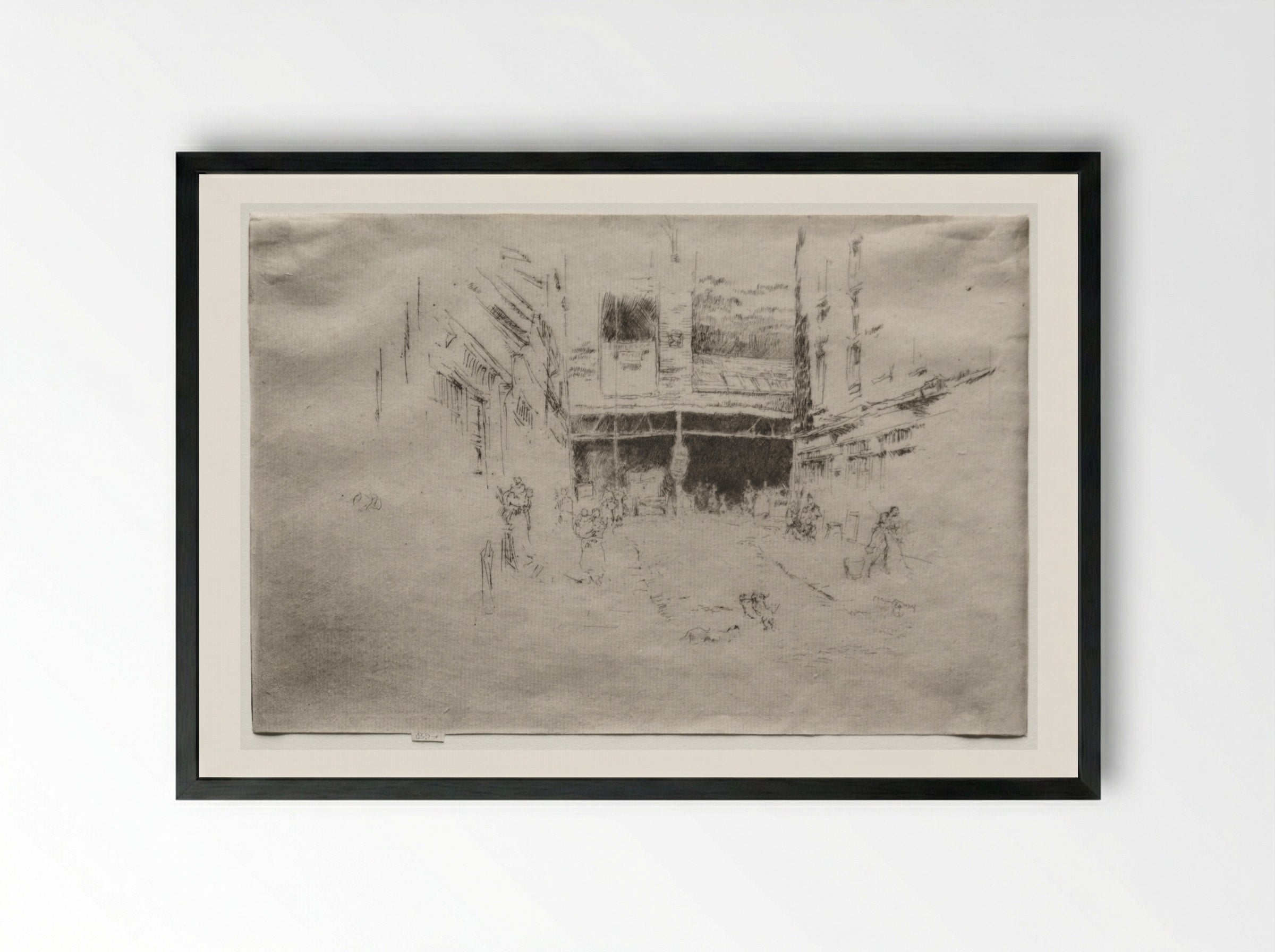 Clothes Exchange, No. 1 - James McNeill Whistler - Framed Print Black