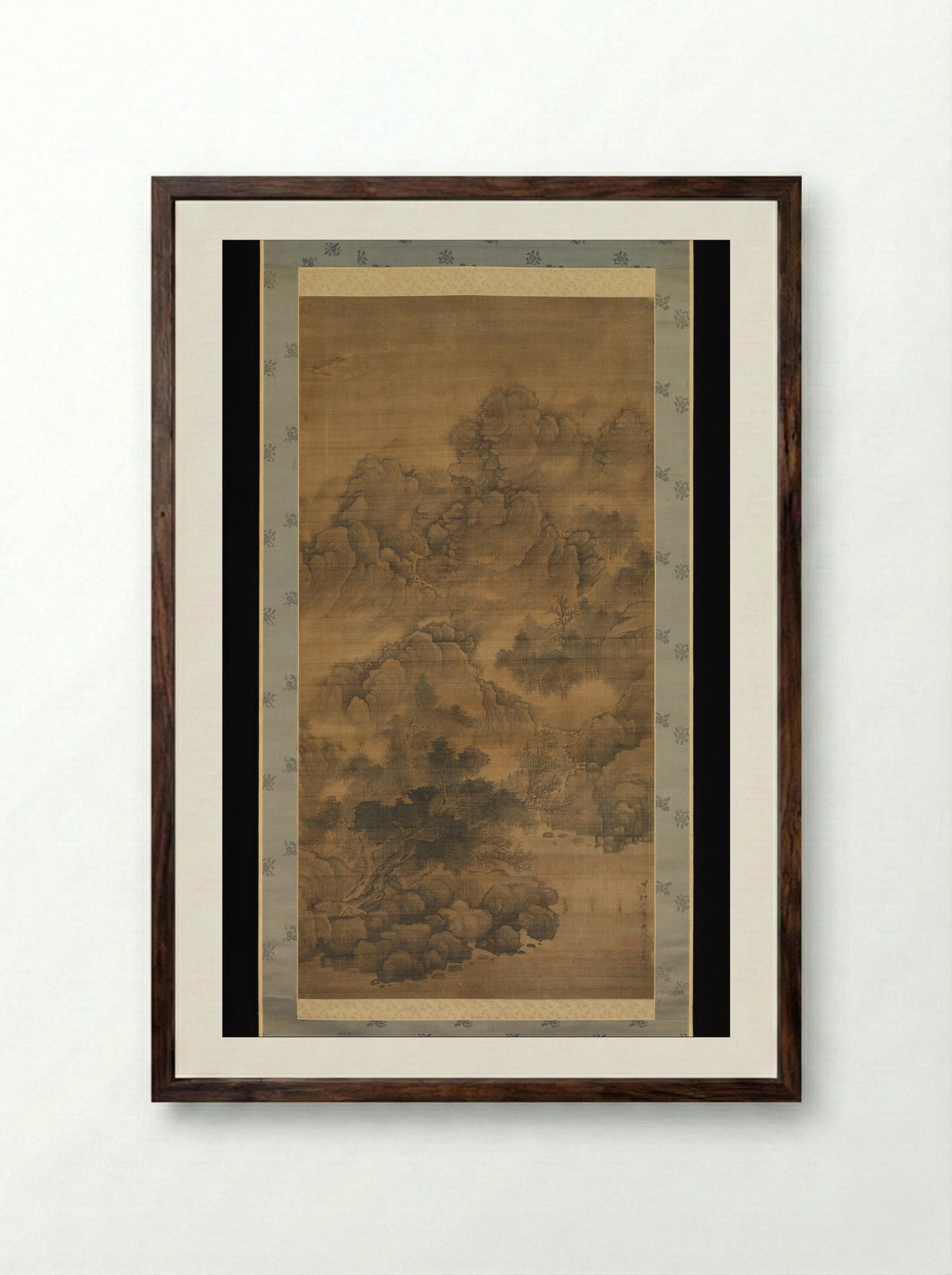 Cloudy Mountains - Fa Ruozhen - Framed Print Dark Wood