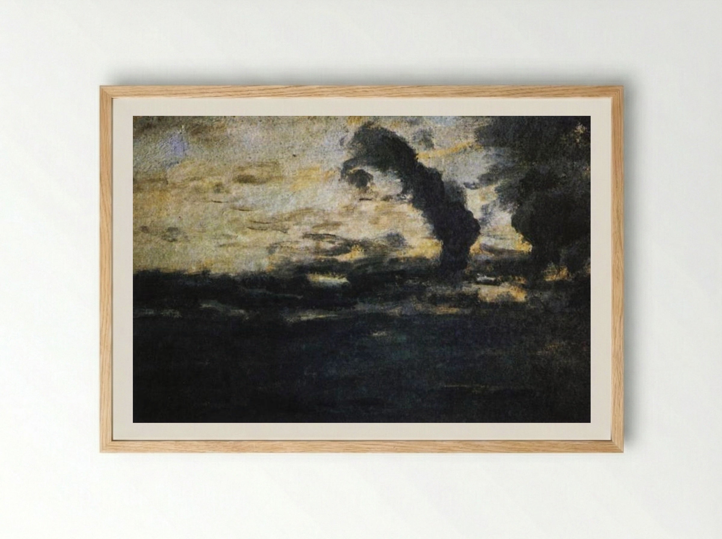 Cloudy Sky. Twilight - Isaac Levitan - Framed Print Wood