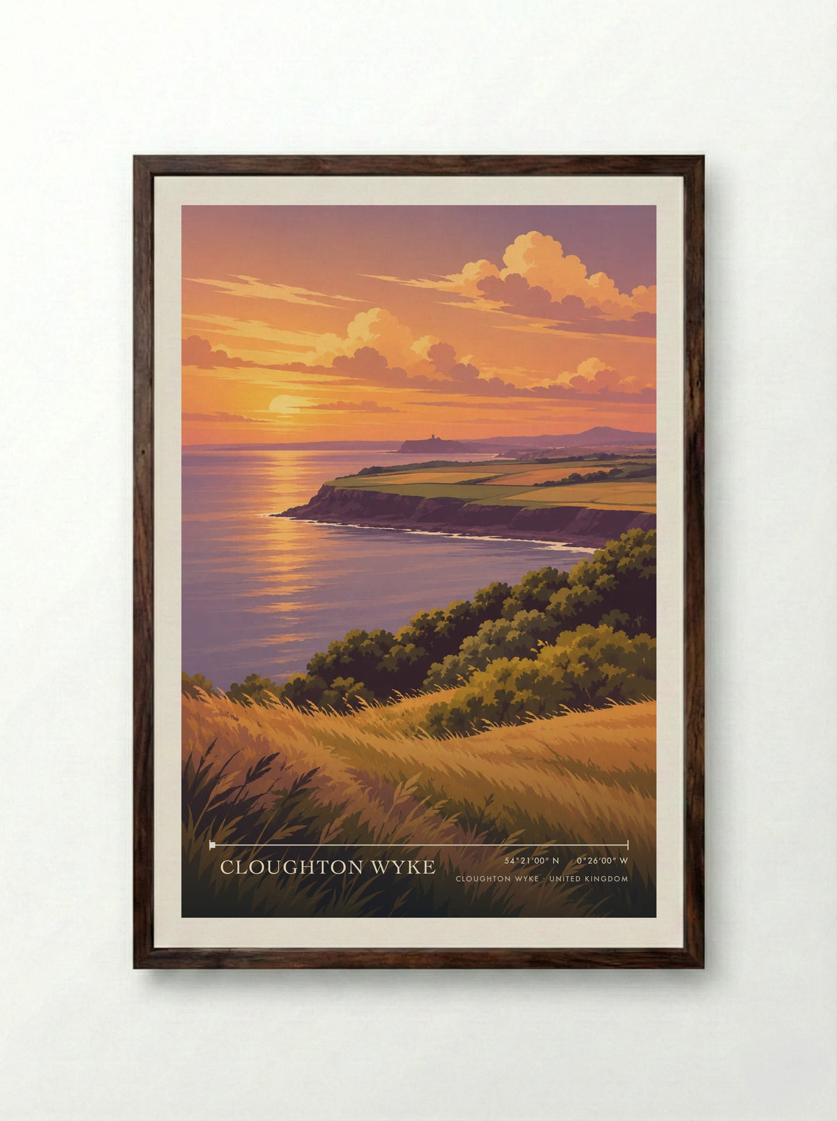 Cloughton Wyke | Travel Poster - Framed Print Dark Wood