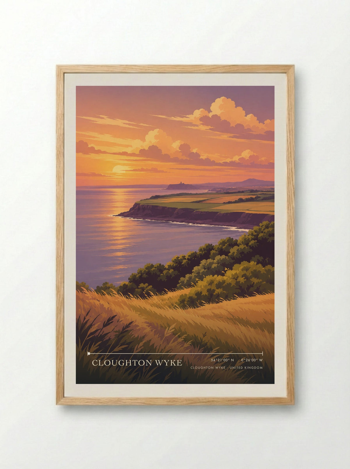 Cloughton Wyke | Travel Poster - Framed Print Wood