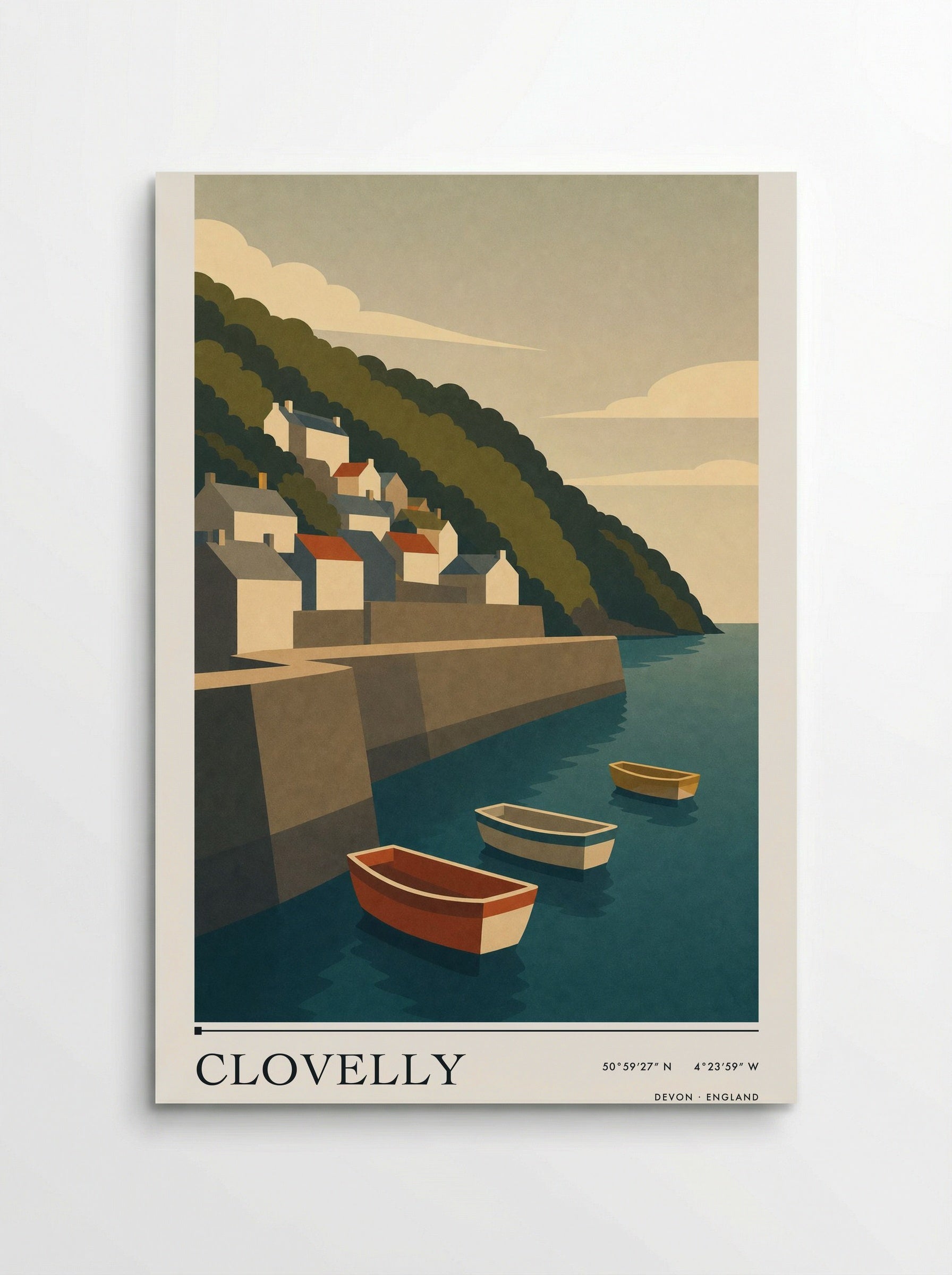 Clovelly Devon Travel Poster - Poster