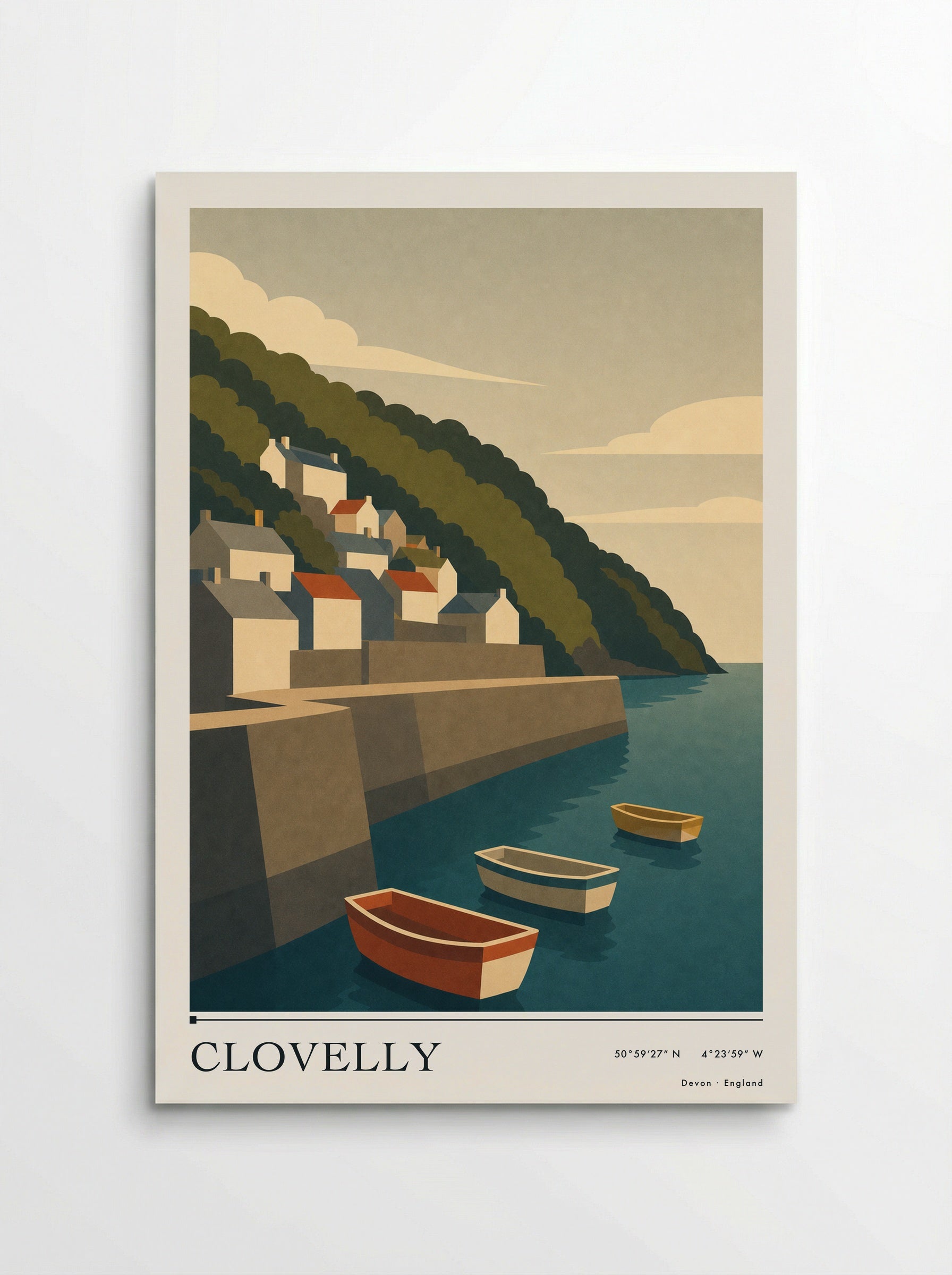 Clovelly Devon Travel Poster - Poster