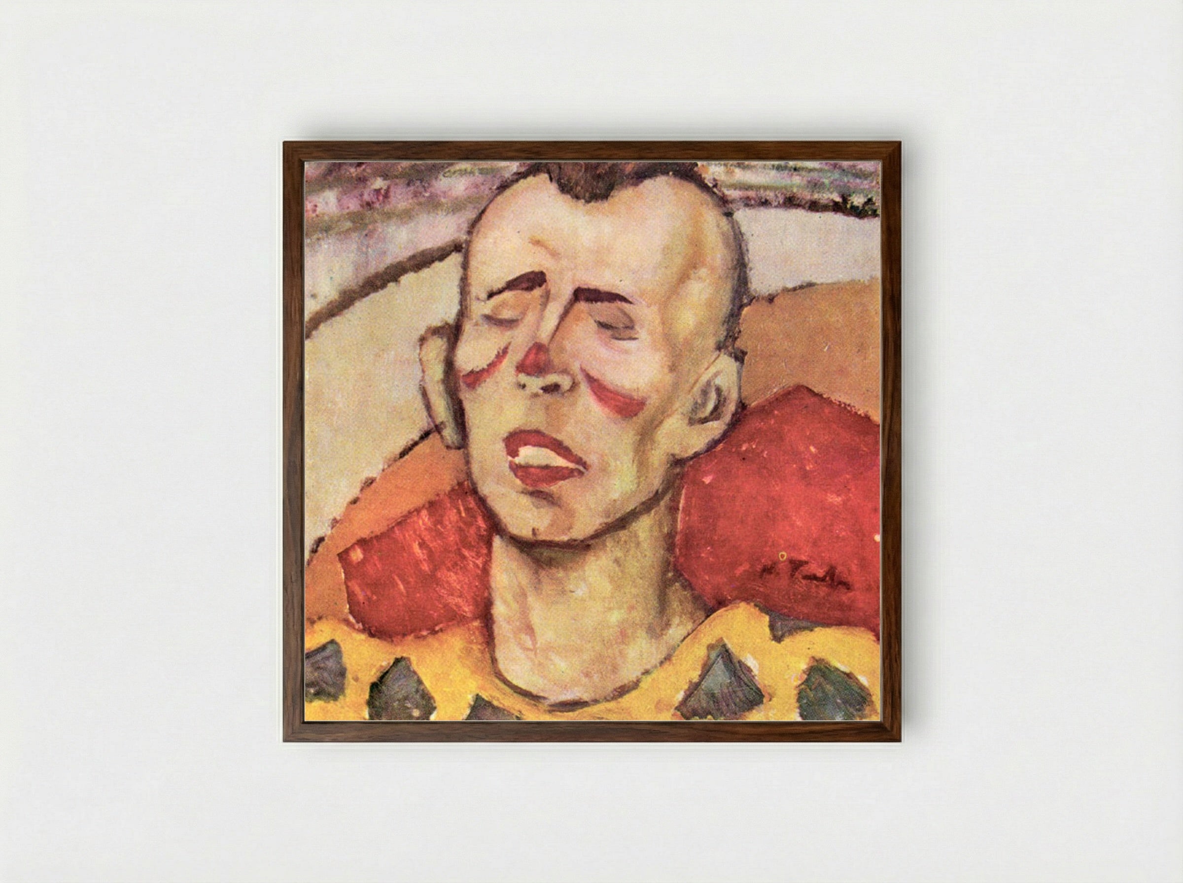 Clown - Nicolae Tonitza - Framed Print Dark Wood