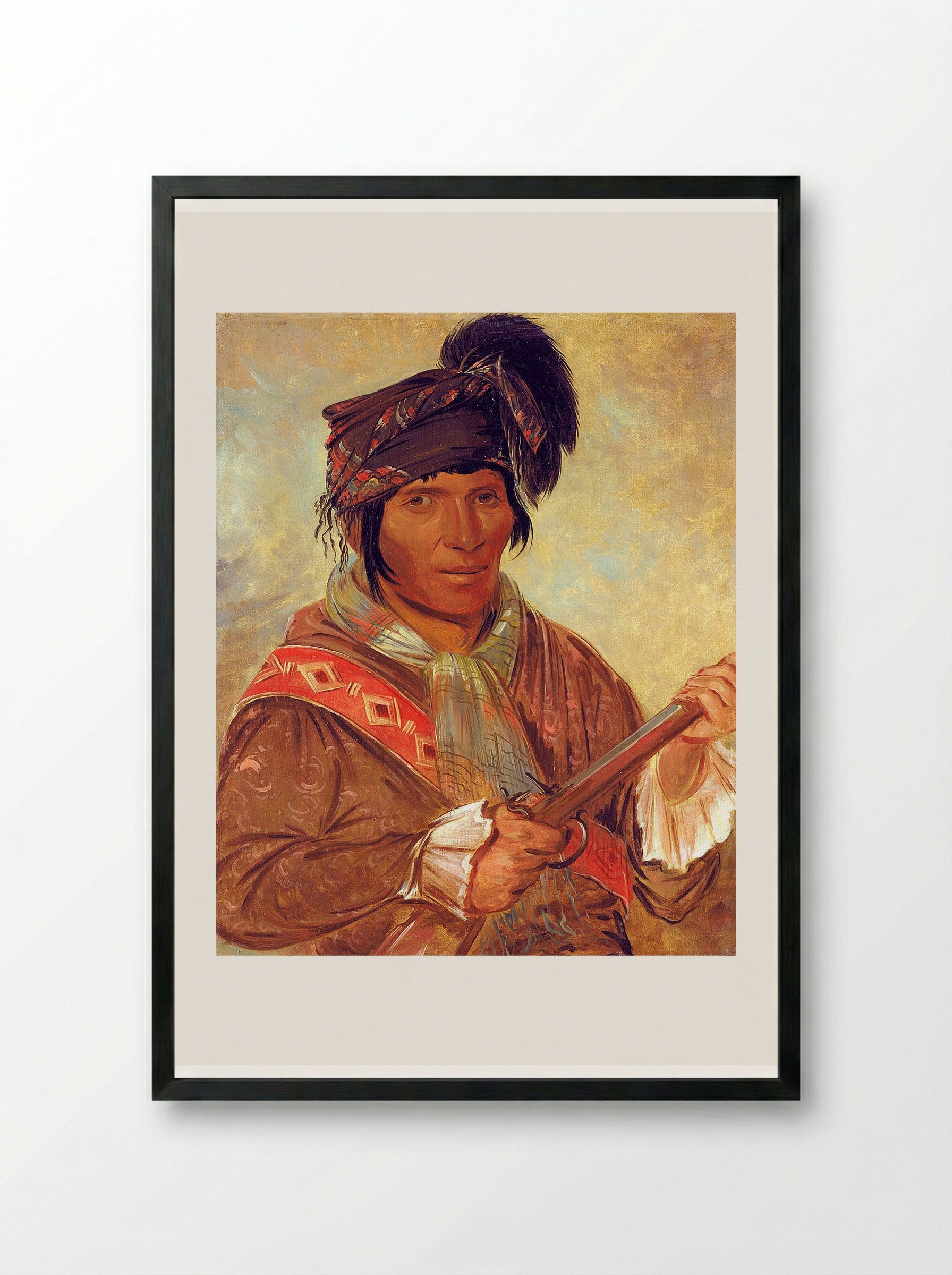 Co-ee-há-jo, a Seminole Chief - George Catlin - Framed Print Black