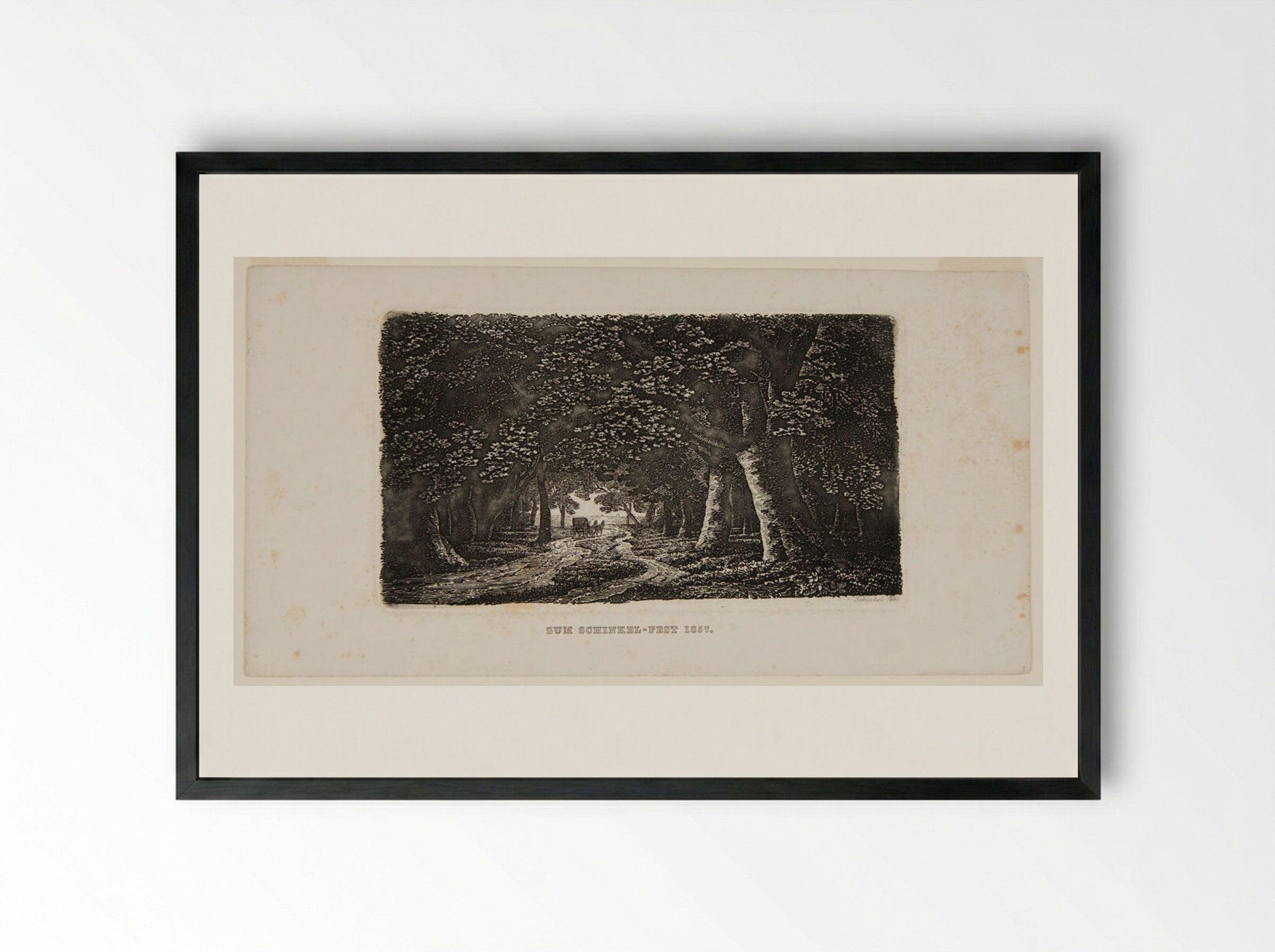 Coach in Deep Woods - Karl Friedrich Schinkel - Framed Print Black