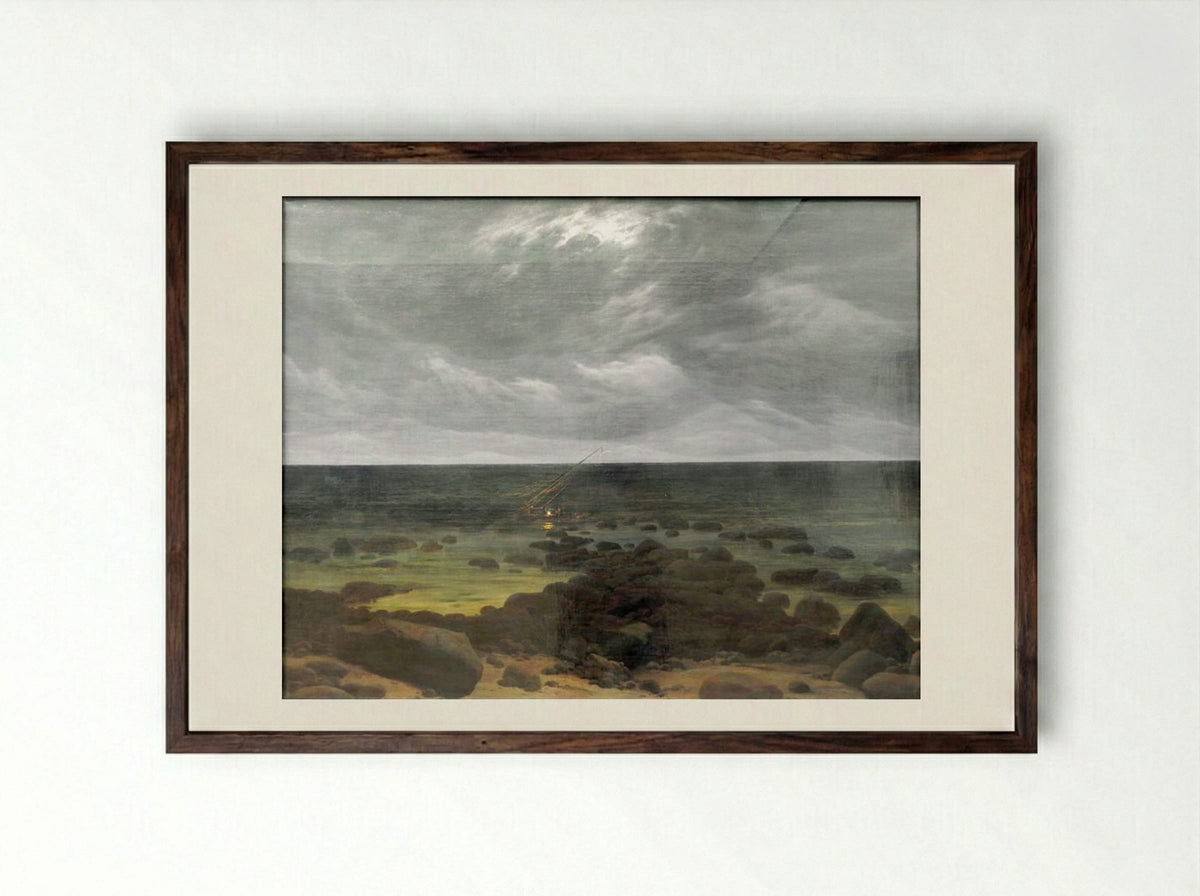 Coast Scene (After the Storm) - Caspar David Friedrich - Framed Print Dark Wood