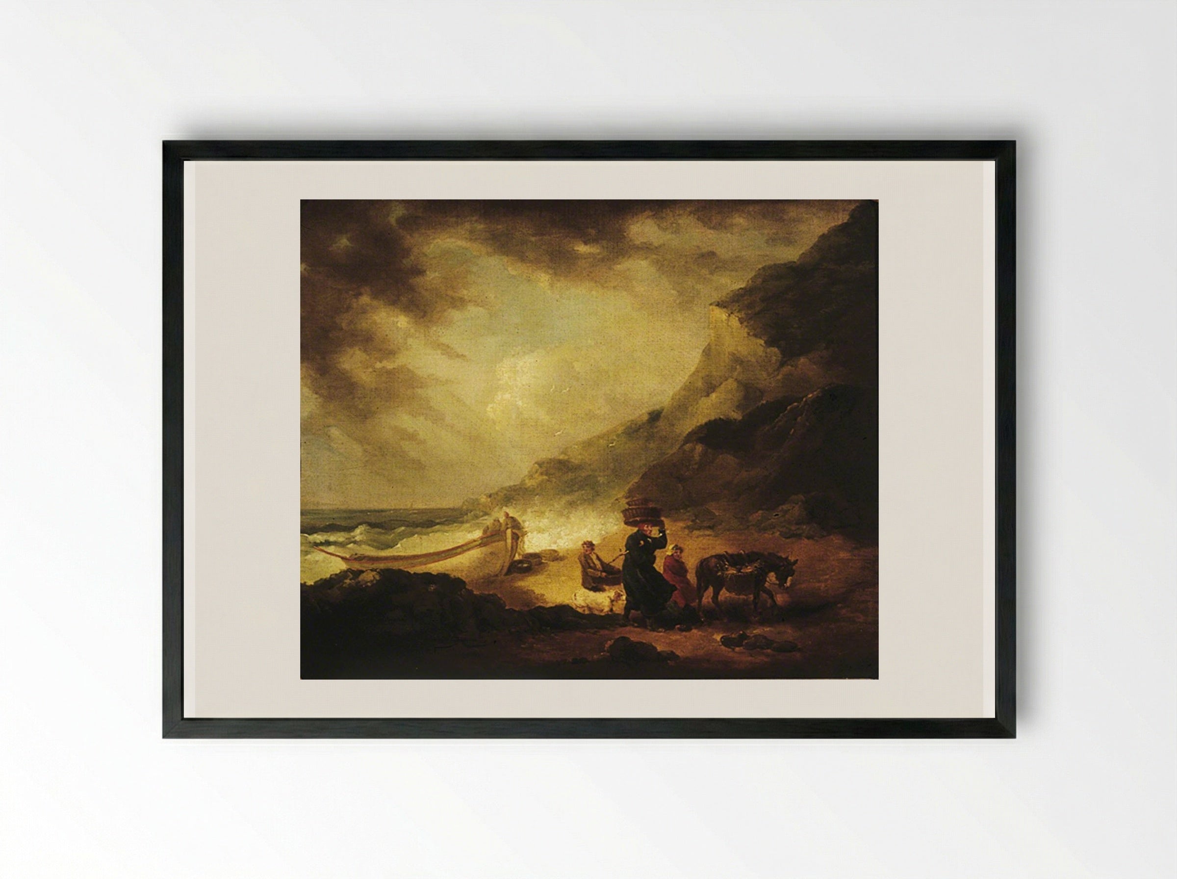 Coast Scene - George Morland - Framed Print Black