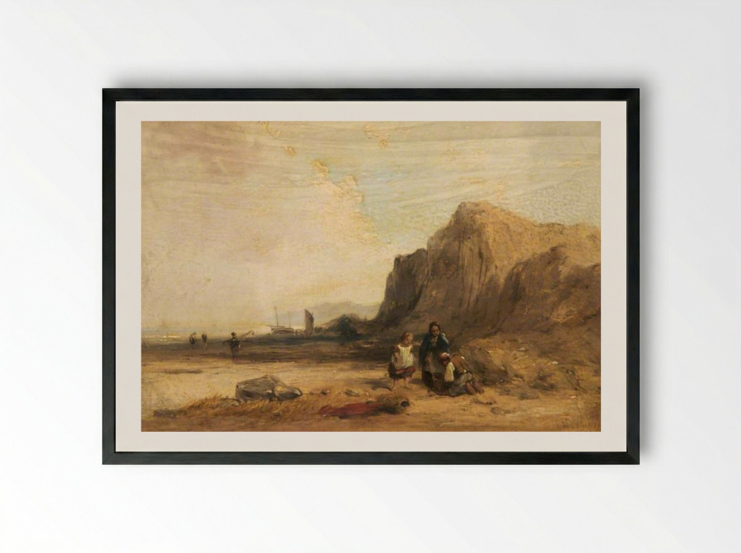 Coast Scene - William Collins - Framed Print Black