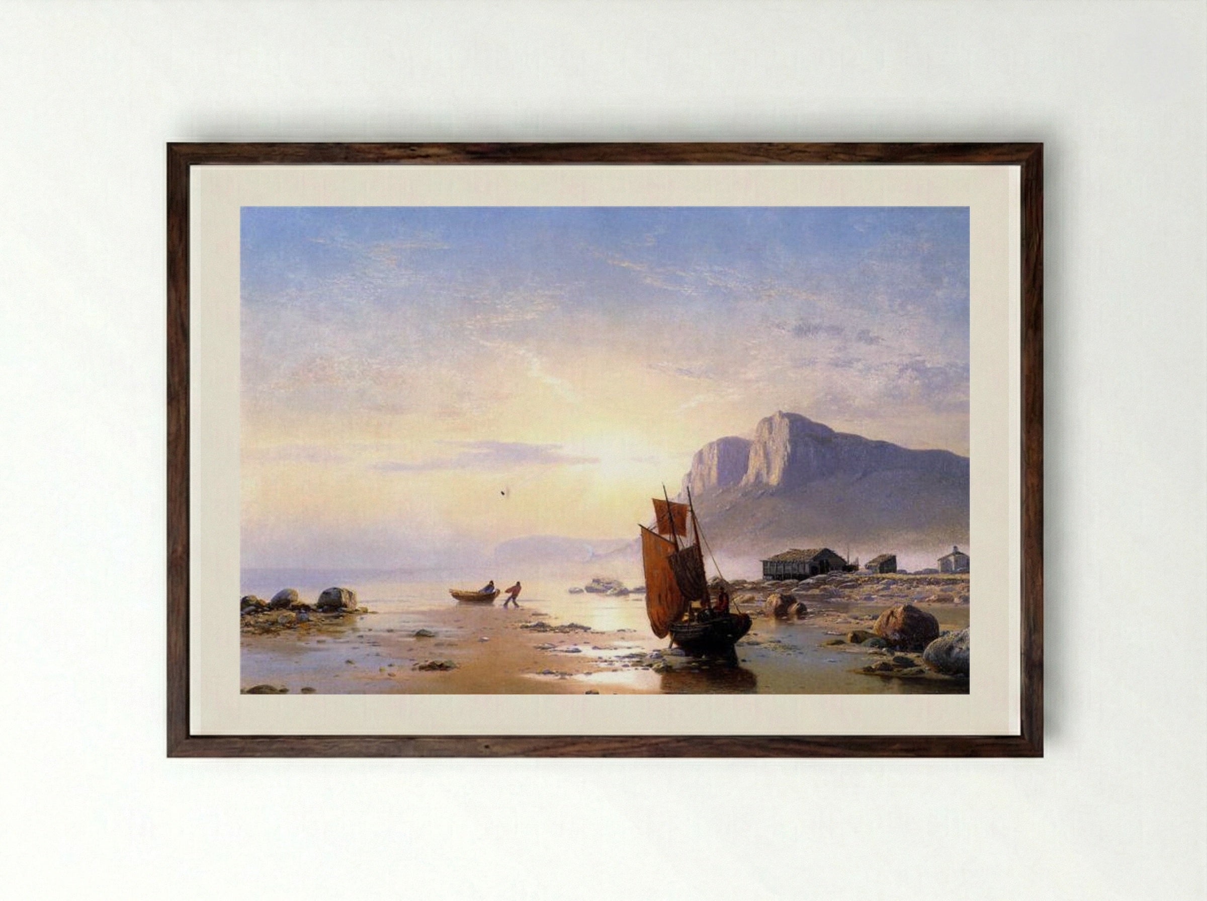 Coast of Labrador - William Bradford - Framed Print Dark Wood