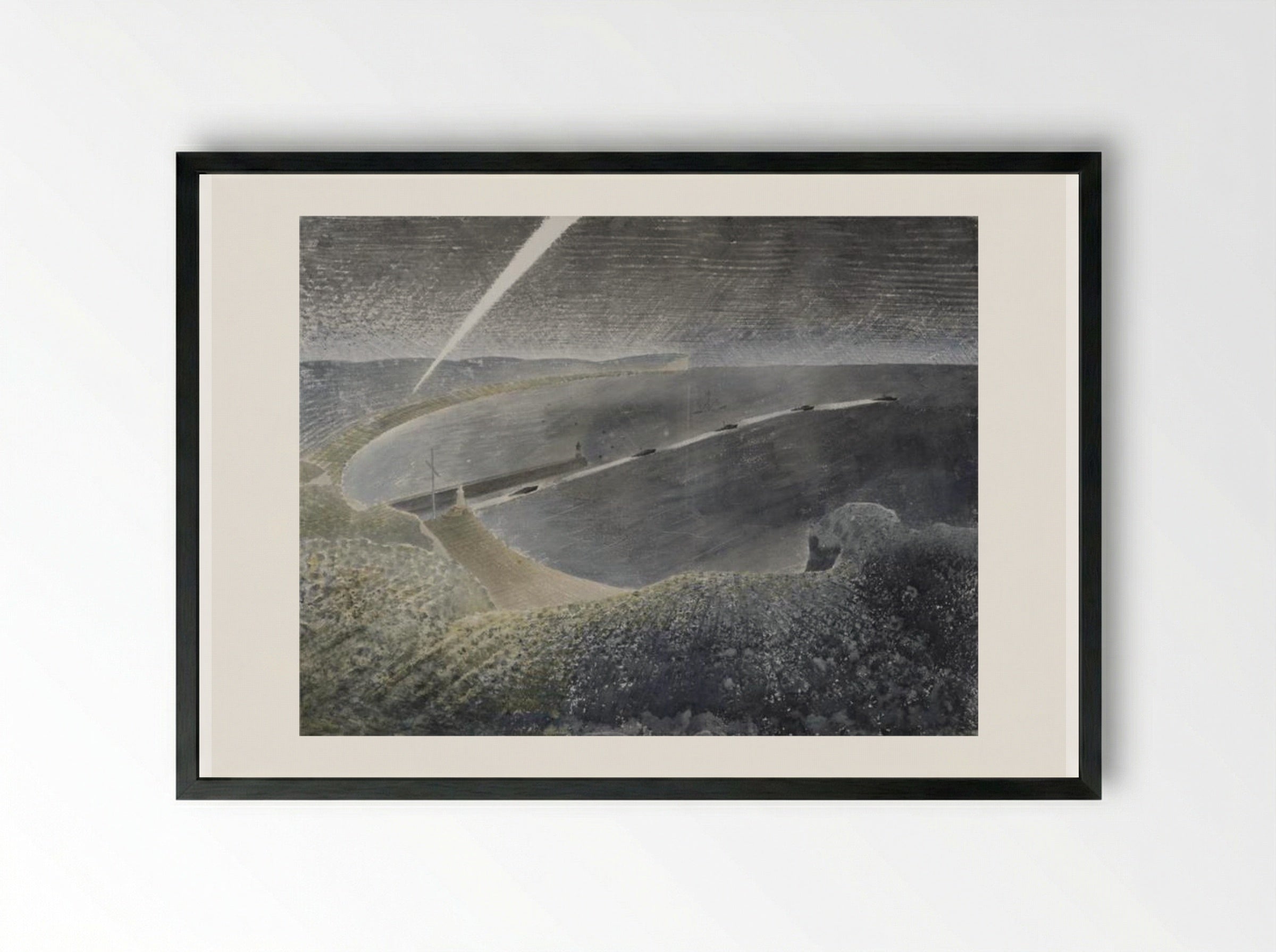 Coastal Defences - Eric Ravilious - Framed Print Black