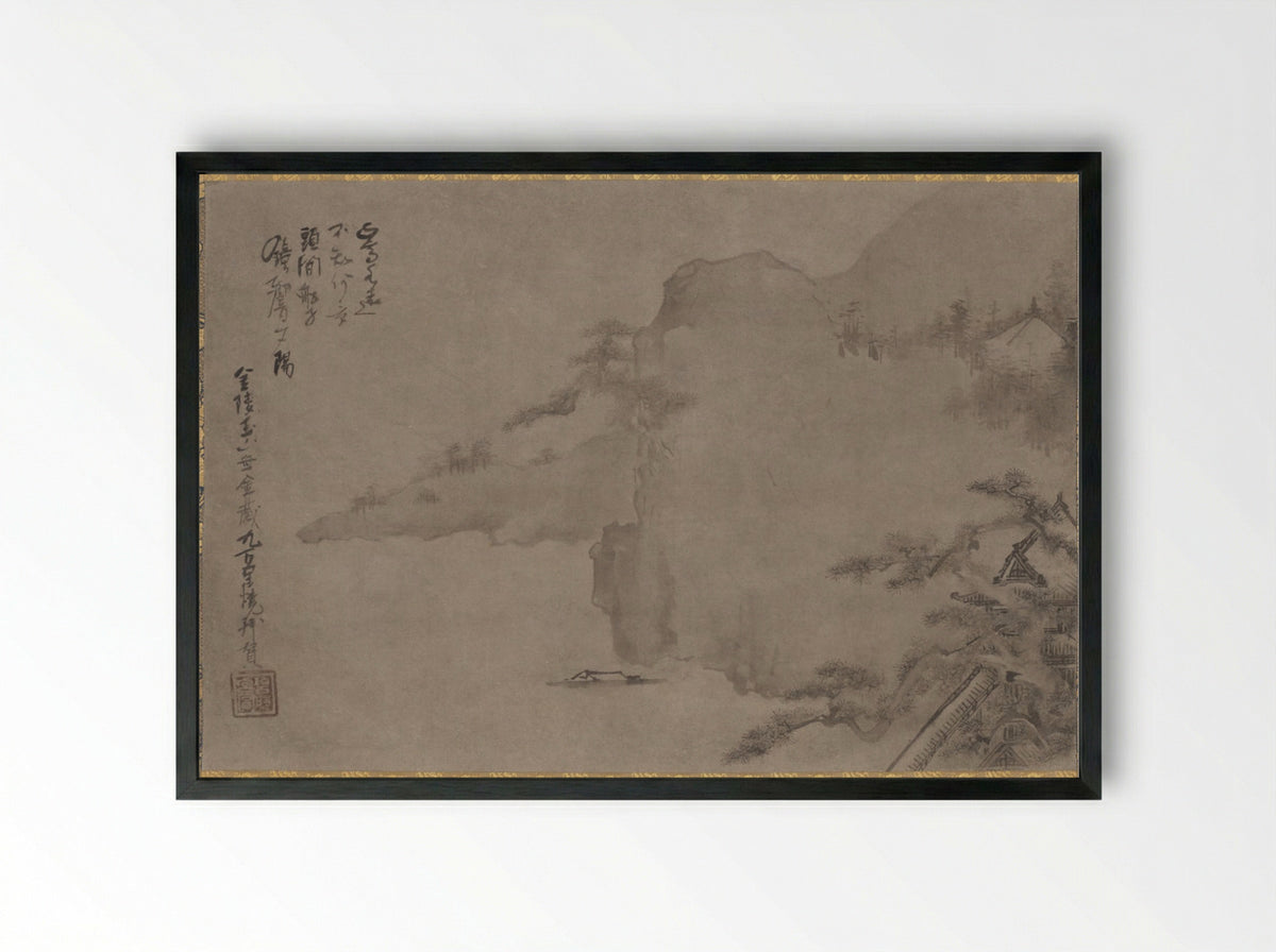 Coastal Landscape - Iwasa Matabei - Framed Print Black