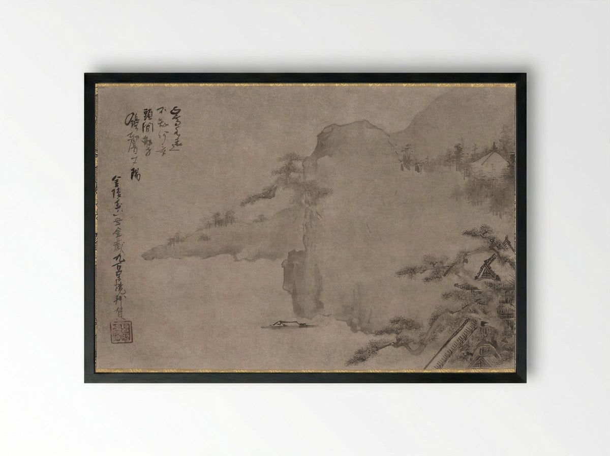 Coastal Landscape - Iwasa Matabei - Framed Print Black