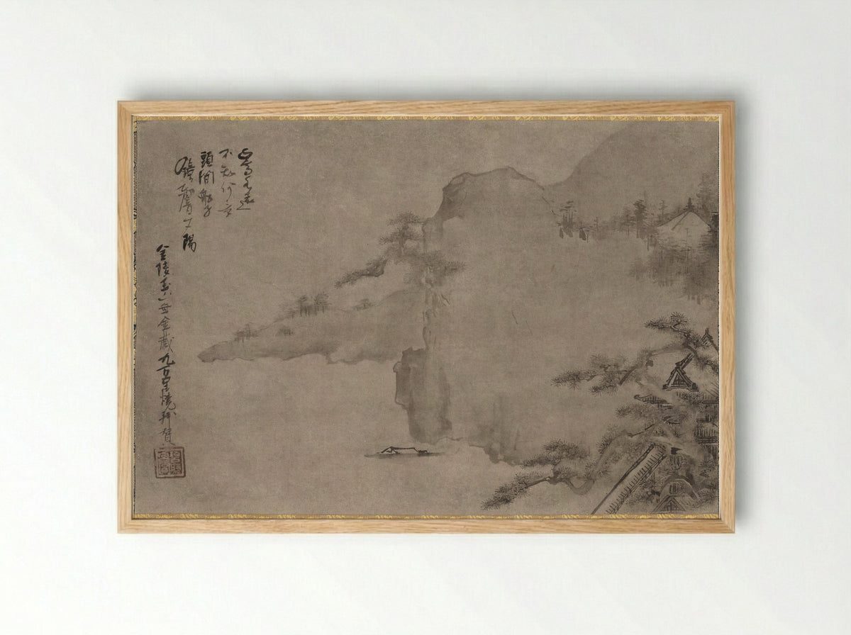 Coastal Landscape - Iwasa Matabei - Framed Print Wood