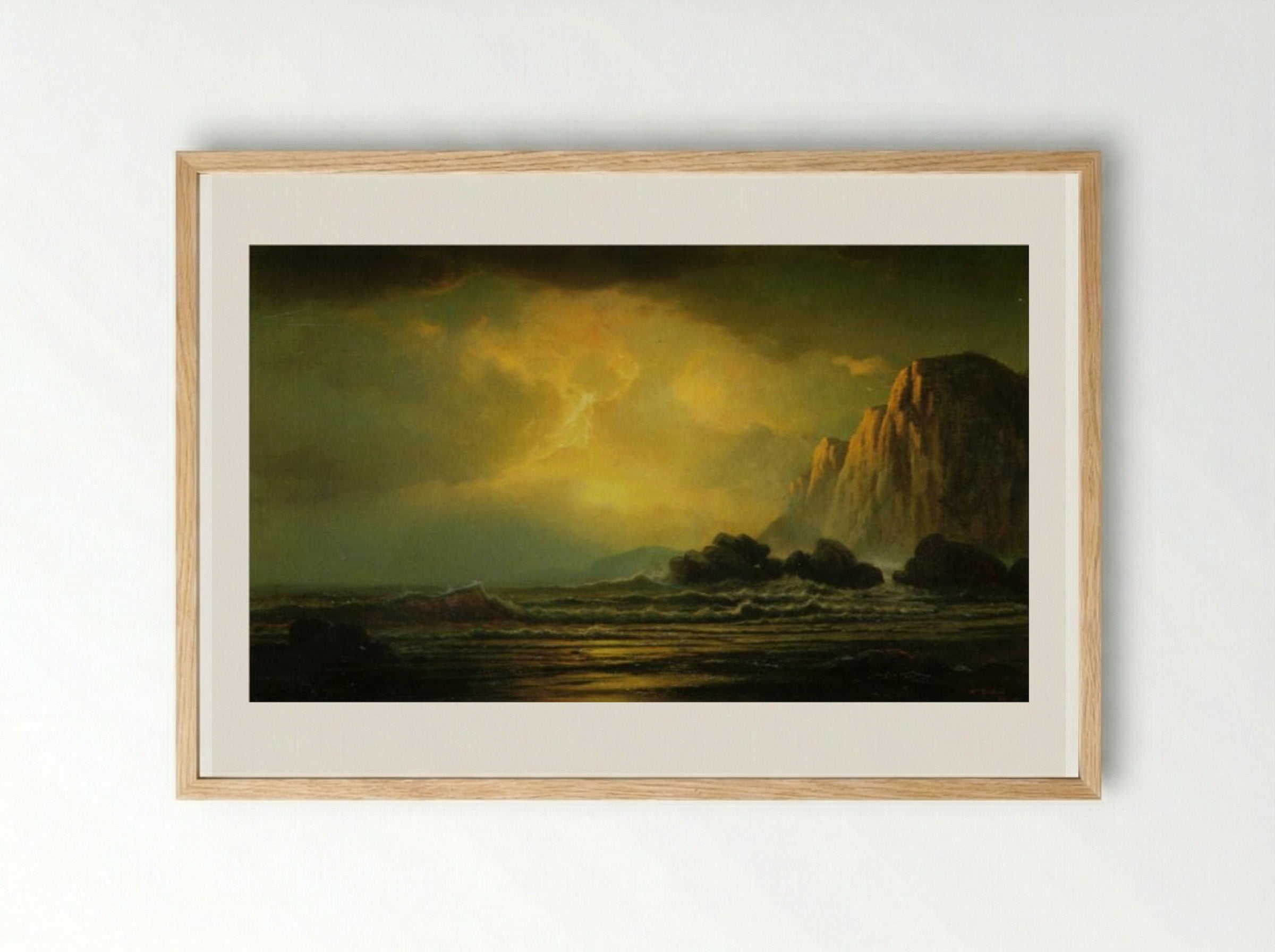 Coastal Scene at Sunset - William Bradford - Framed Print Wood