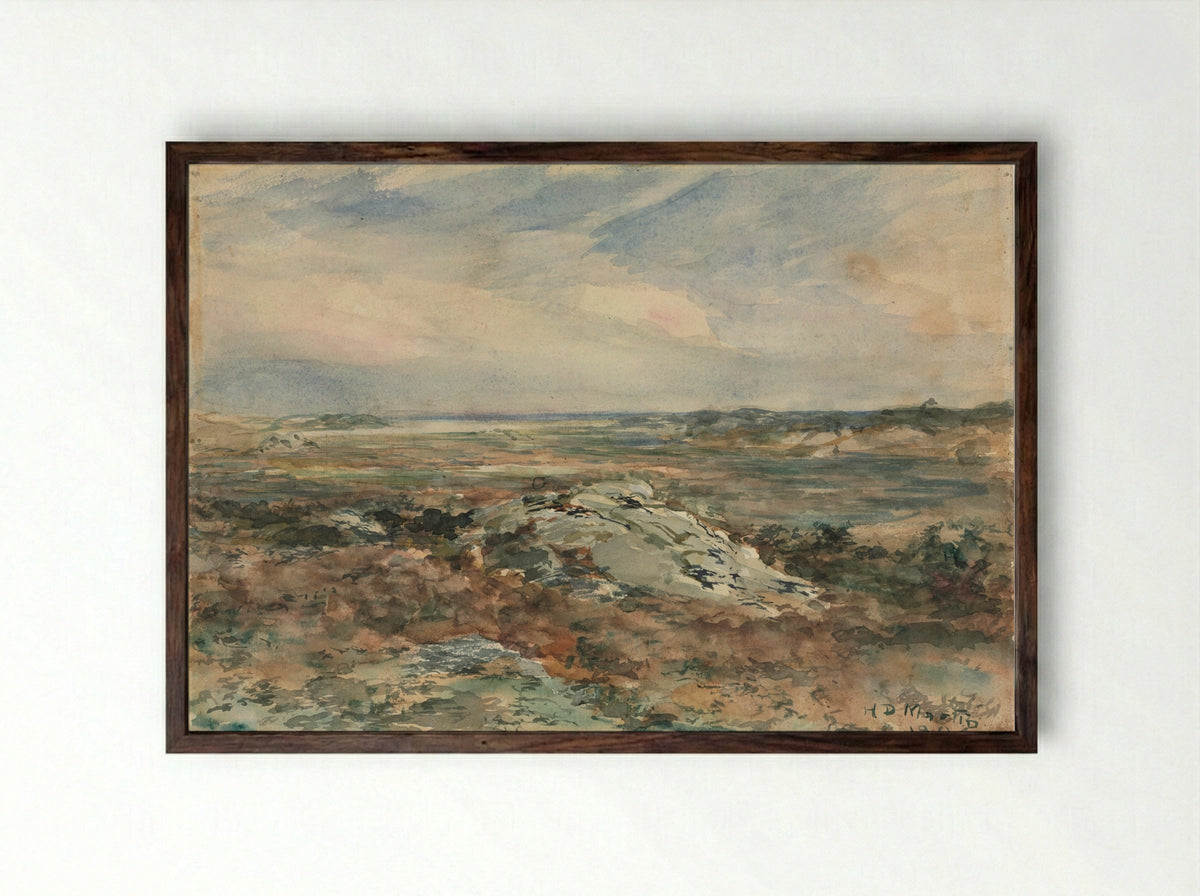 Coastal Scene - Homer Dodge Martin - Framed Print Dark Wood