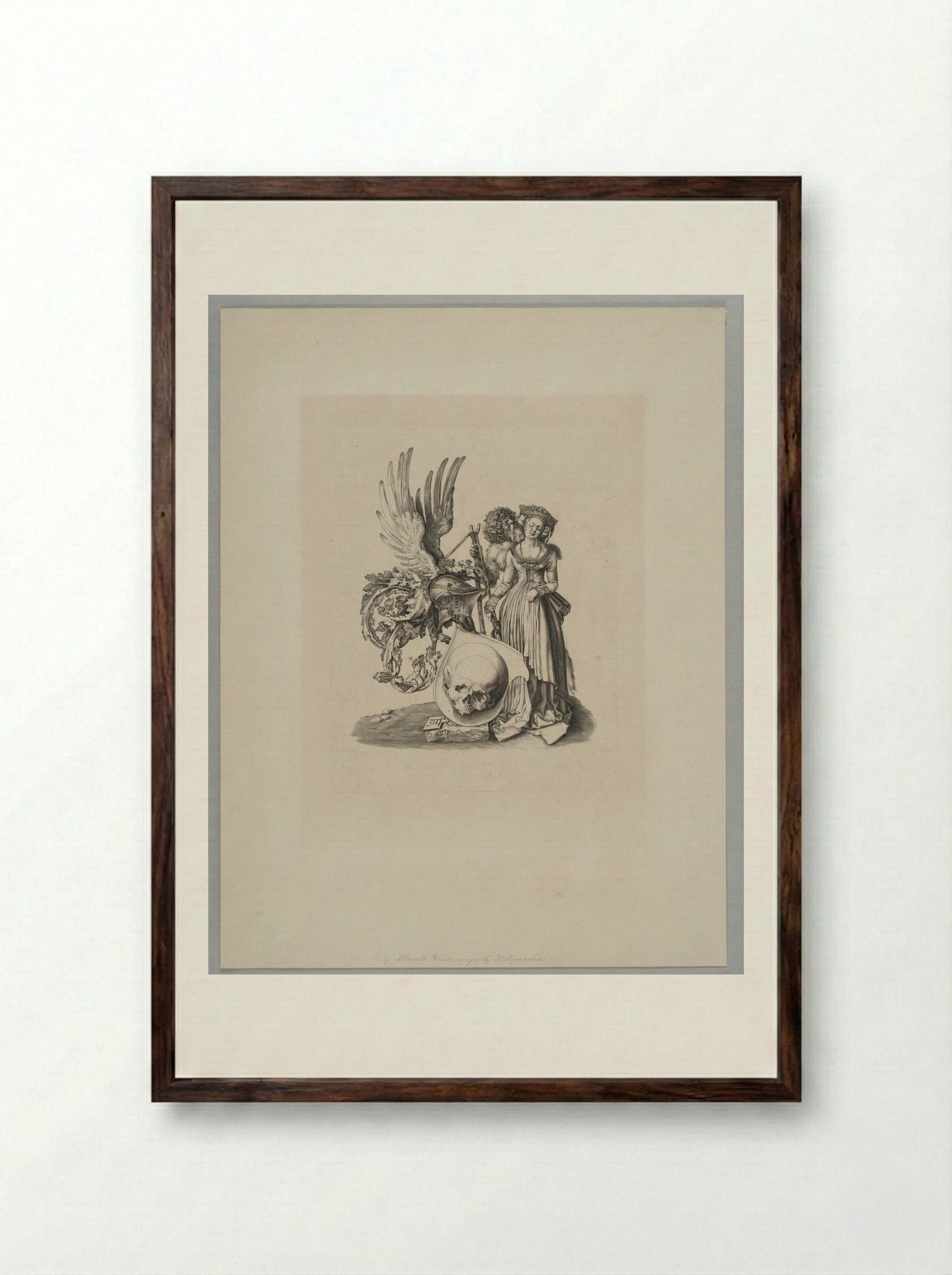 Coat of Arms and Skull - Pierre Guillaume Metzmacher - Framed Print Dark Wood