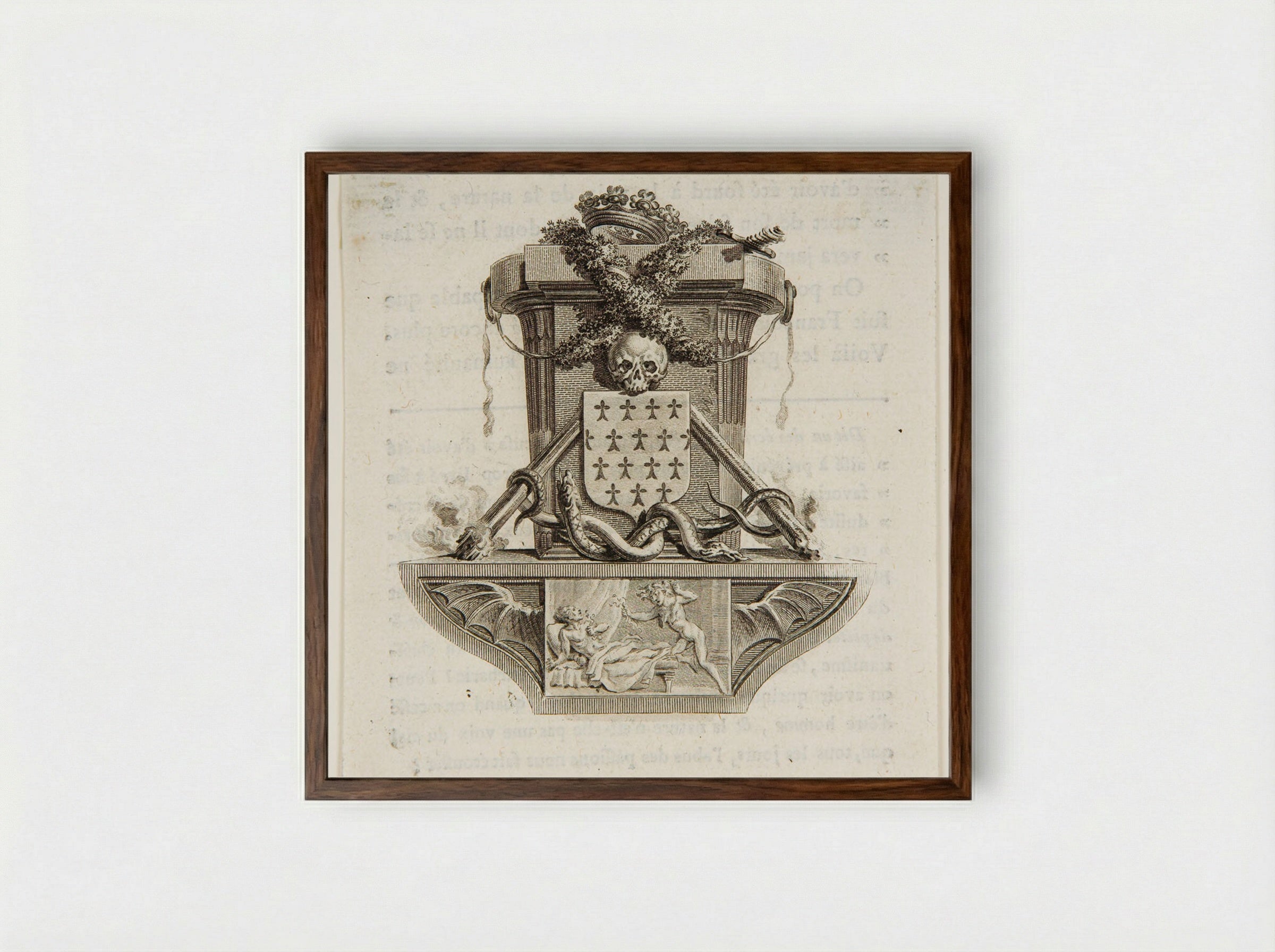 Coat of Arms of Brittany - Clément Pierre Marillier - Framed Print Dark Wood