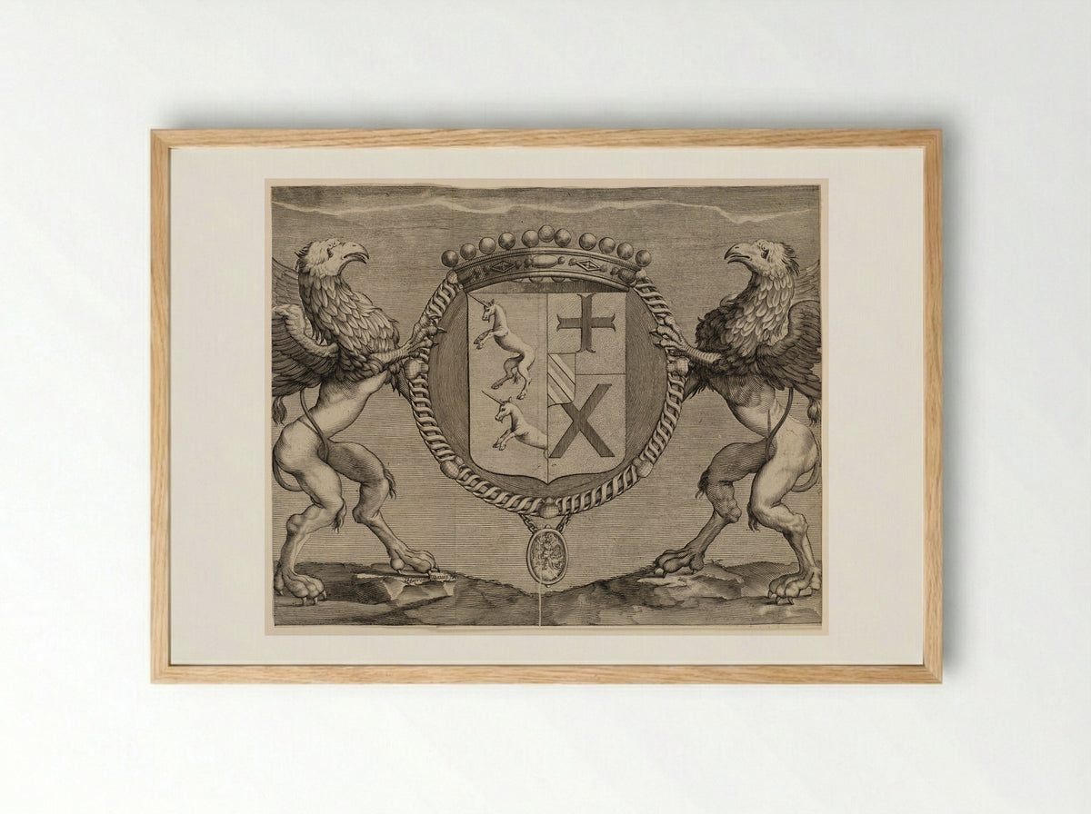 Coat-of-Arms of Du Rollet, de la Croisette - Jérome David - Framed Print Wood