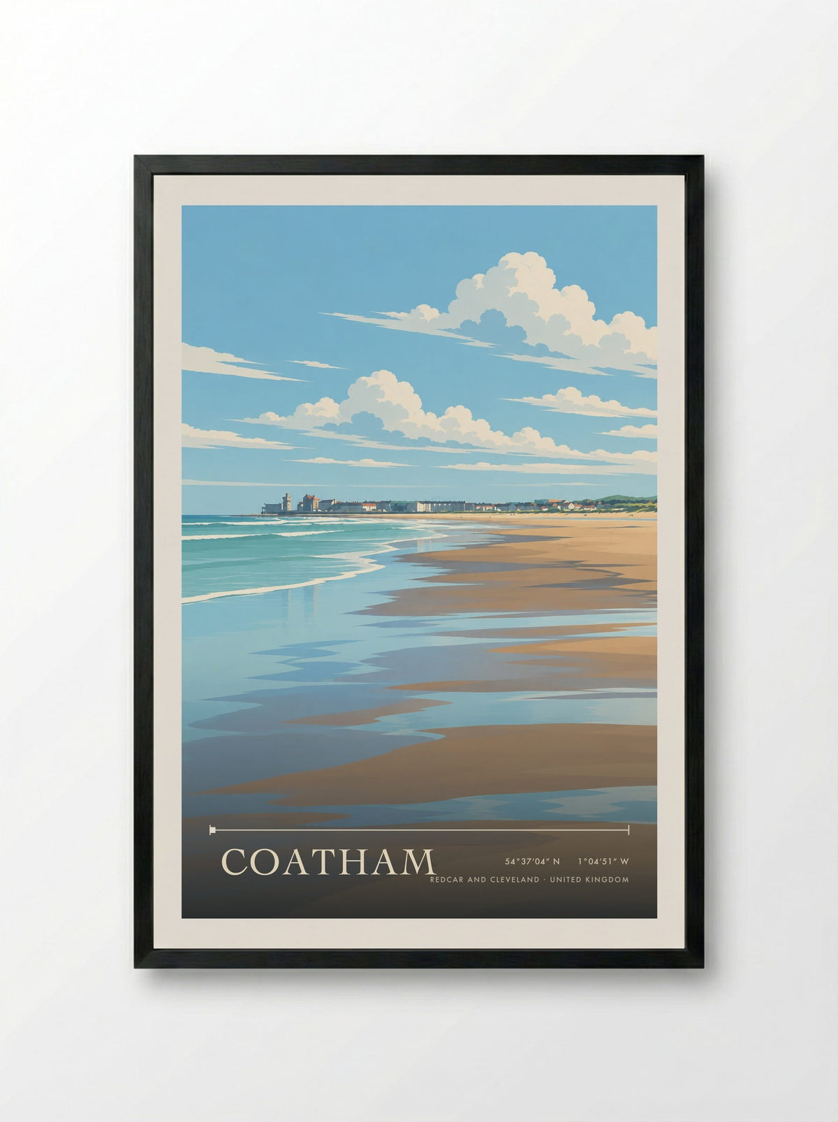 Coatham, Redcar and Cleveland | Travel Poster - Framed Print Black