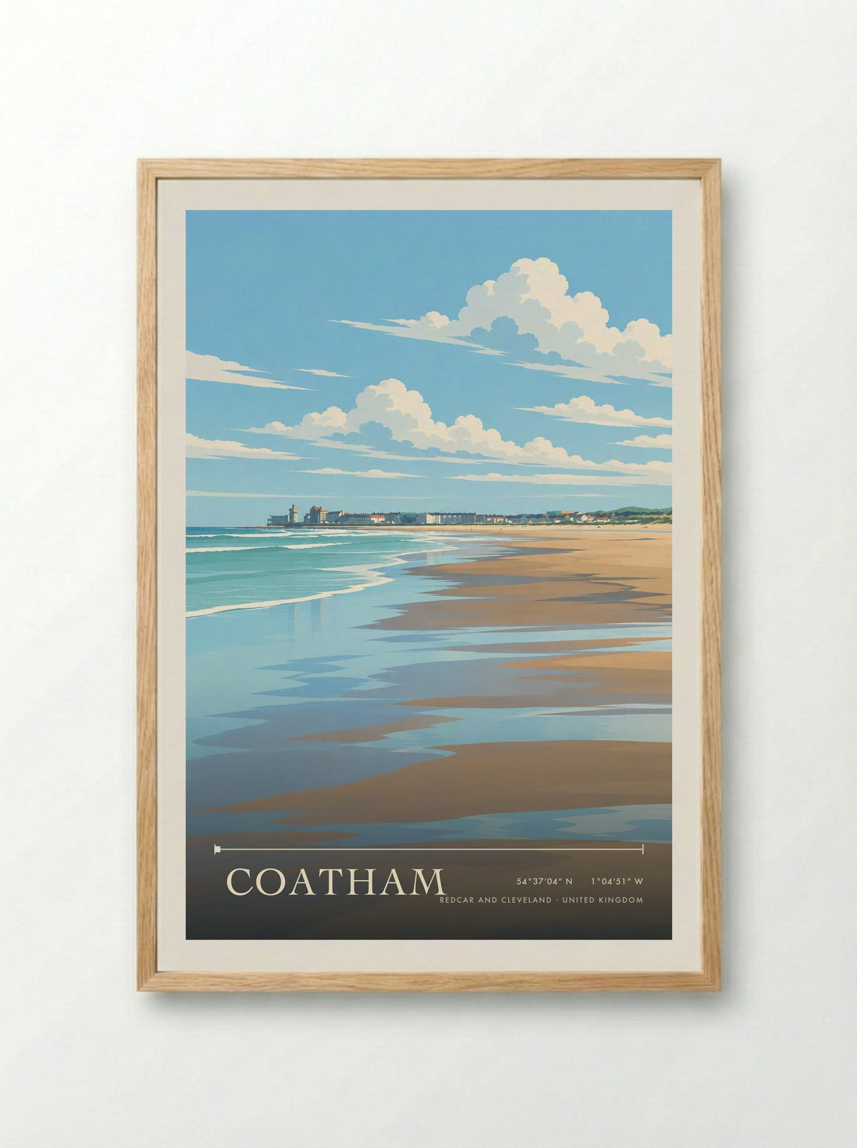 Coatham, Redcar and Cleveland | Travel Poster - Framed Print Wood