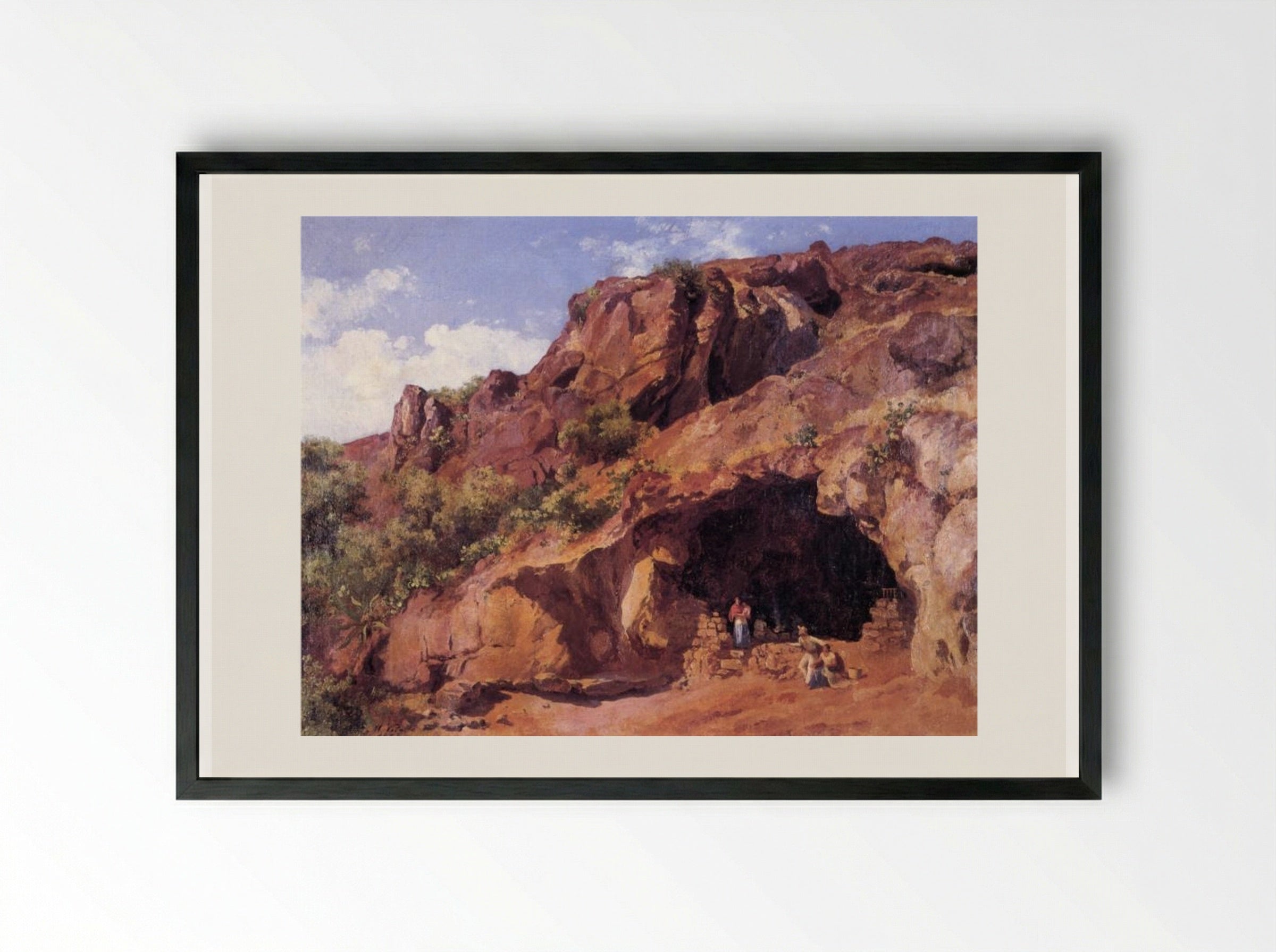 Cocina rústica en el Peñón de los Baños - José María Velasco - Framed Print Black