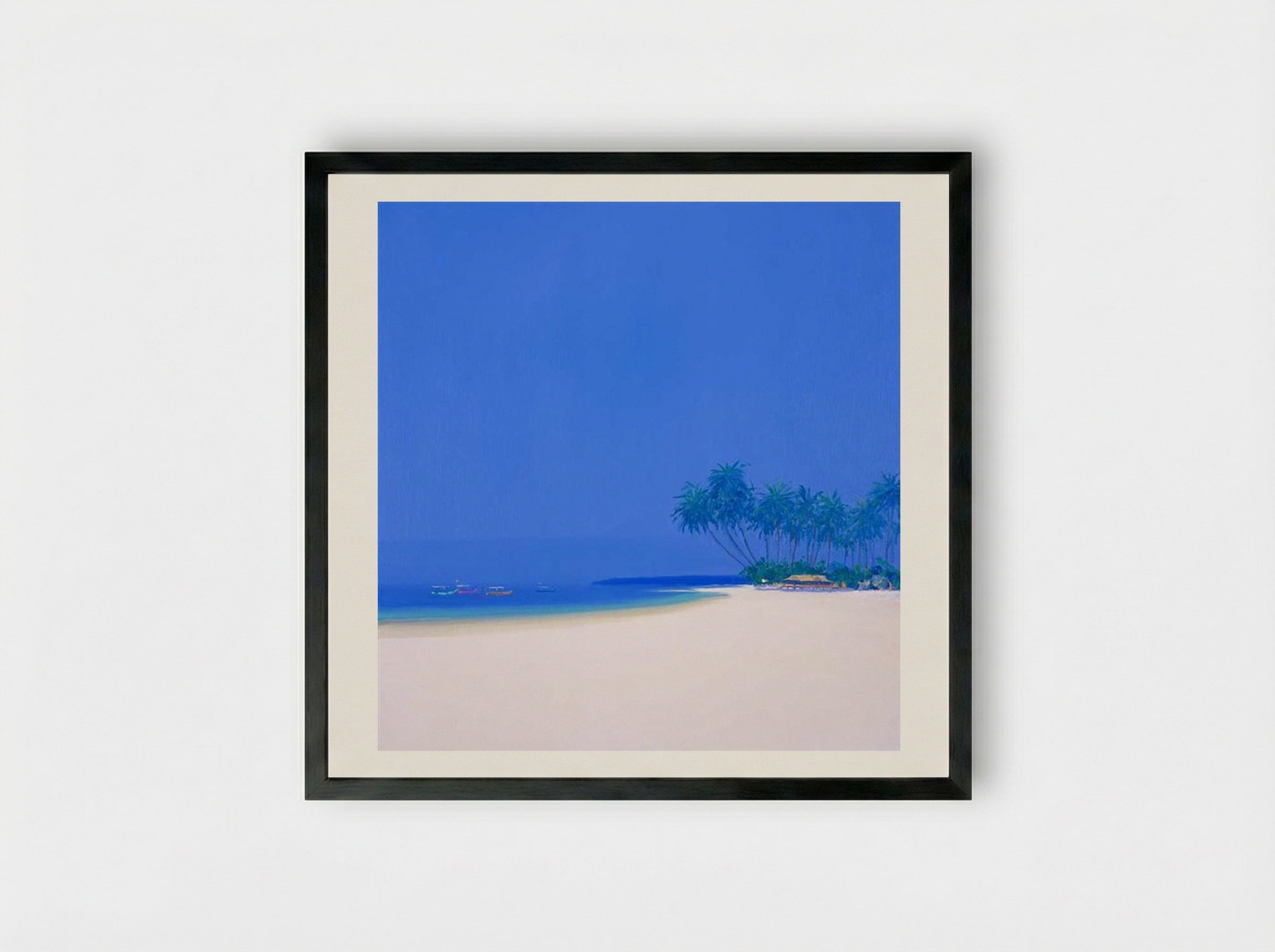 Coconut Beach - John Miller - Framed Print Black