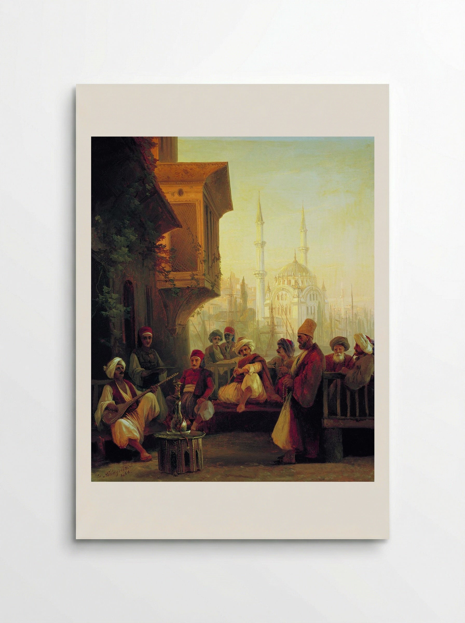 Coffee house by the Ortaköy Mosque in Constantinople - Ivan Aivazovsky - Poster