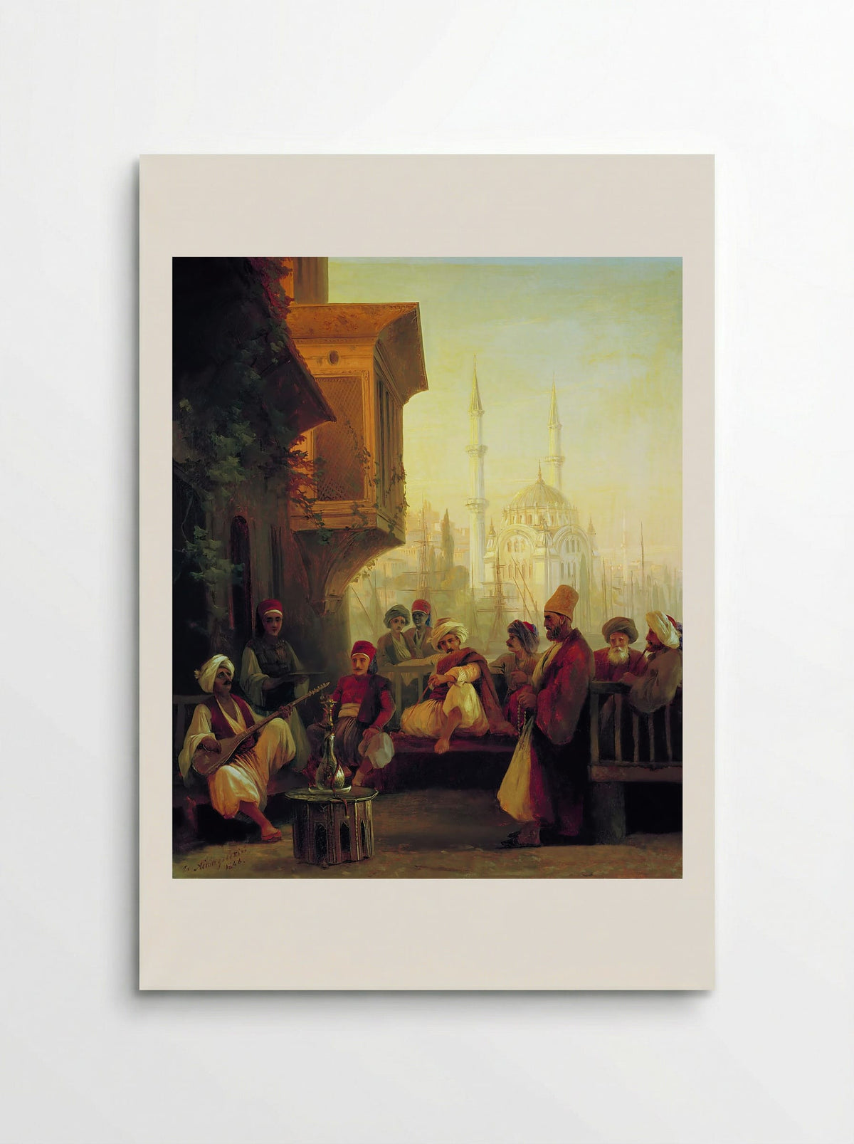 Coffee house by the Ortaköy Mosque in Constantinople - Ivan Aivazovsky - Poster