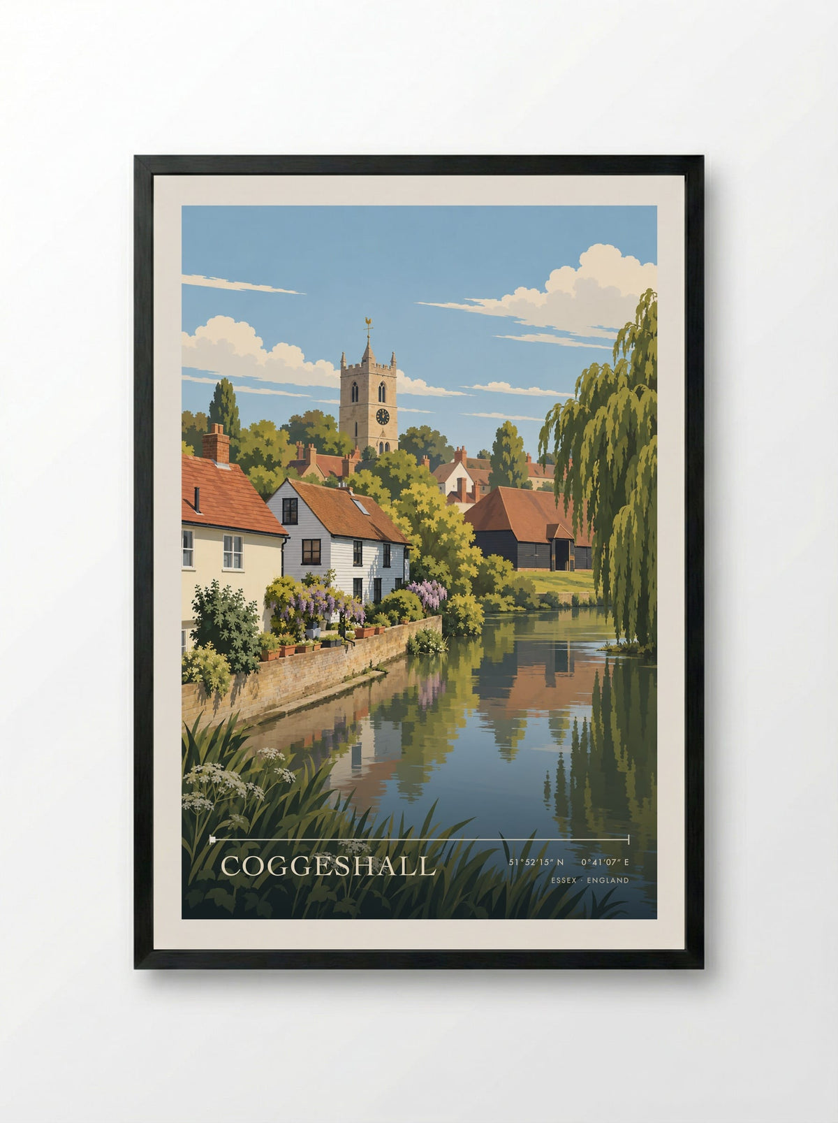 Coggeshall, Essex | Travel Poster - Framed Print Black