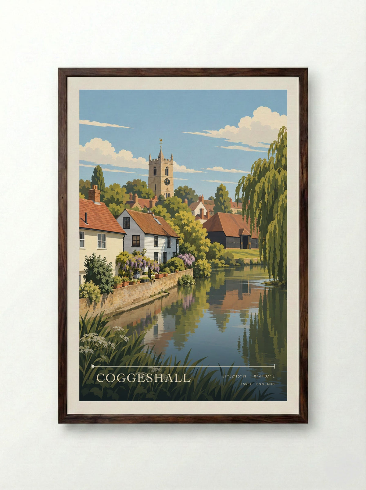 Coggeshall, Essex | Travel Poster - Framed Print Dark Wood