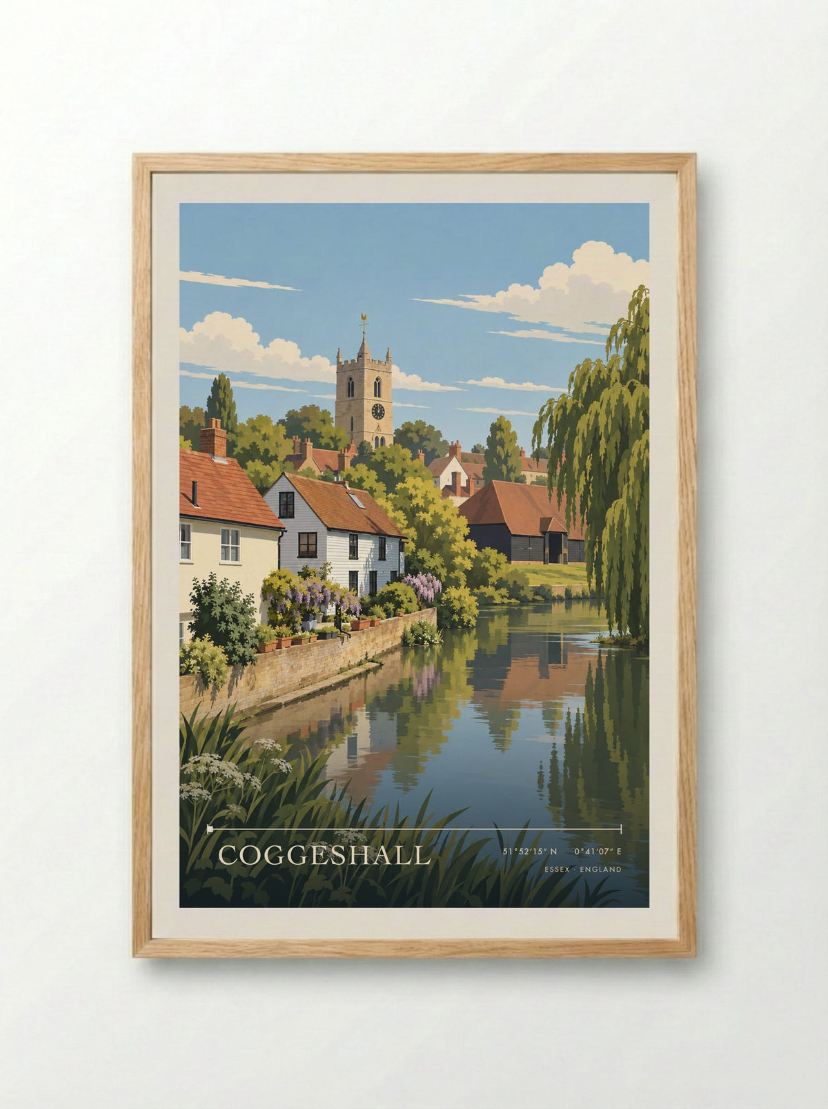 Coggeshall, Essex | Travel Poster - Framed Print Wood