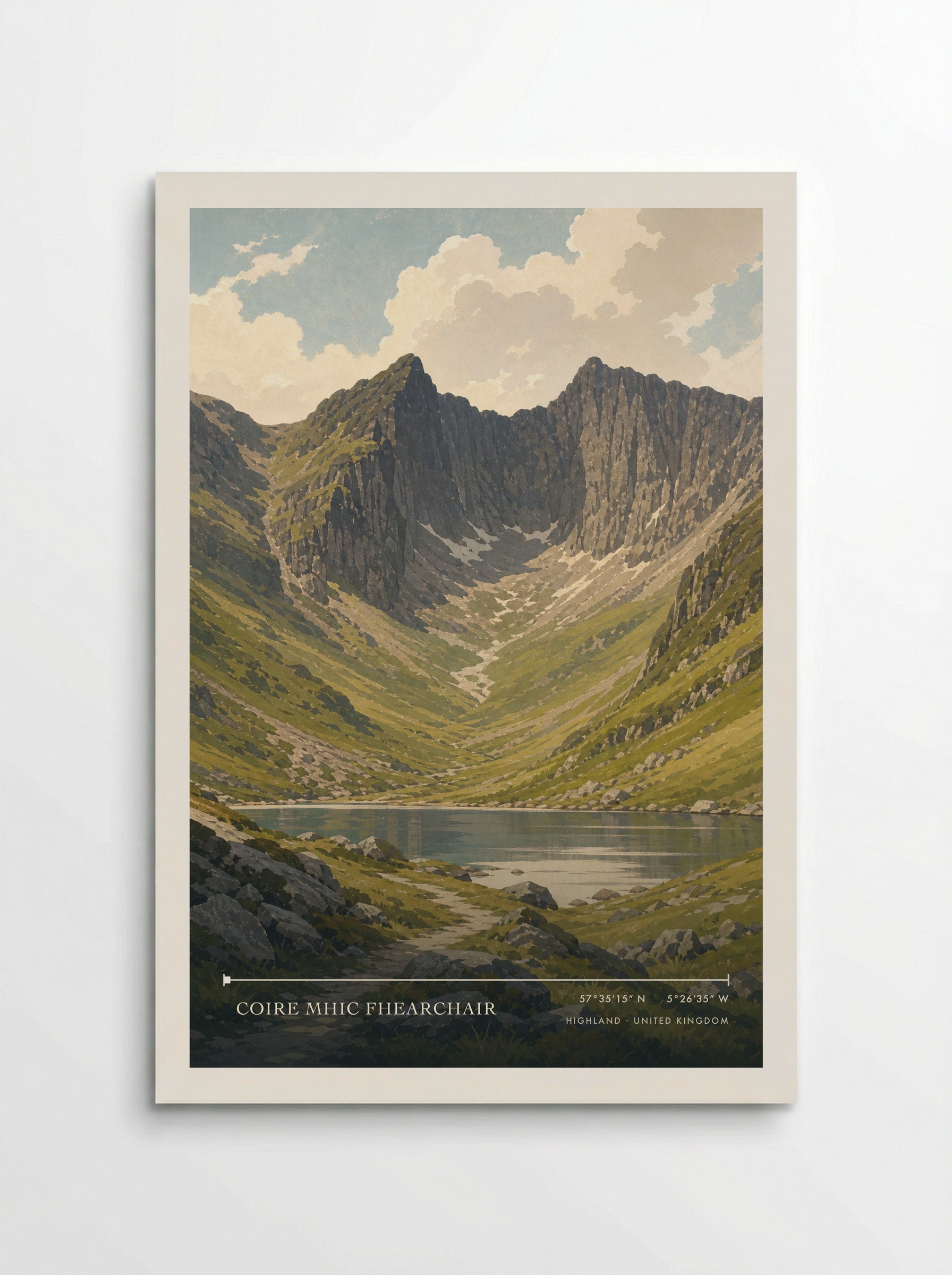 Coire Mhic Fhearchair Highland United Kingdom Travel Poster - Poster
