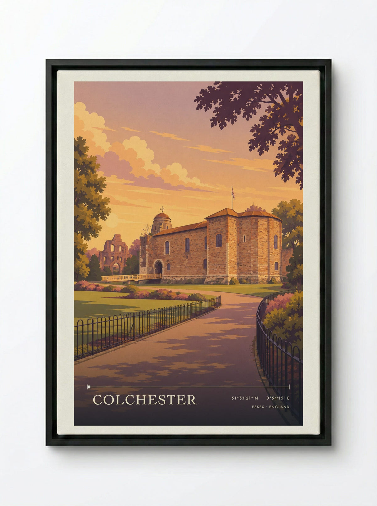 Colchester, Essex | Travel Poster - Framed Canvas Black