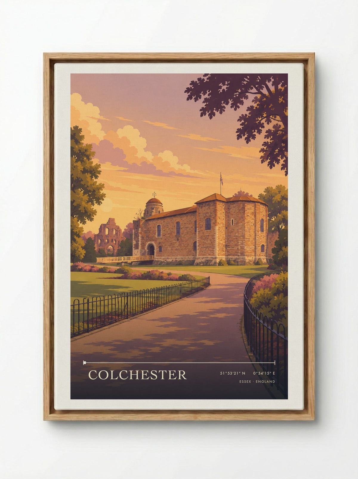 Colchester, Essex | Travel Poster - Framed Canvas Wood