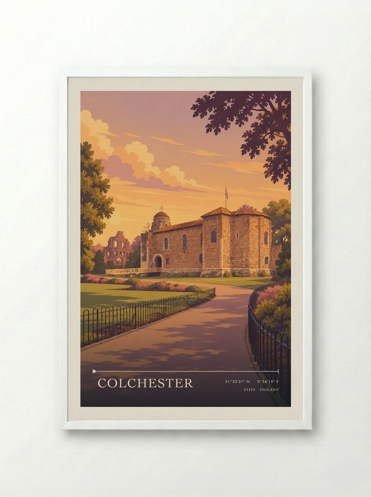 Colchester, Essex | Travel Poster - Framed Print White