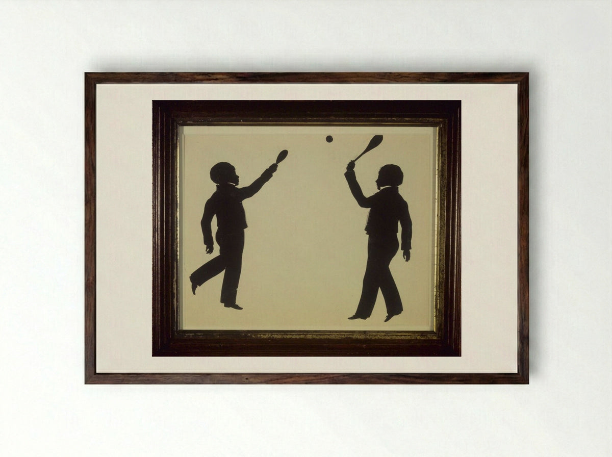 Colin Gibb and Charles Gibb - Auguste Edouart - Framed Print Dark Wood