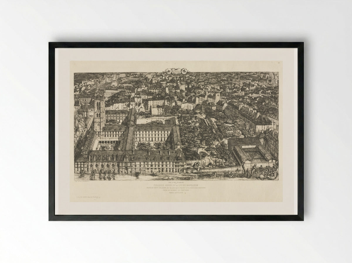 Collège Henri IV - Charles Meryon - Framed Print Black
