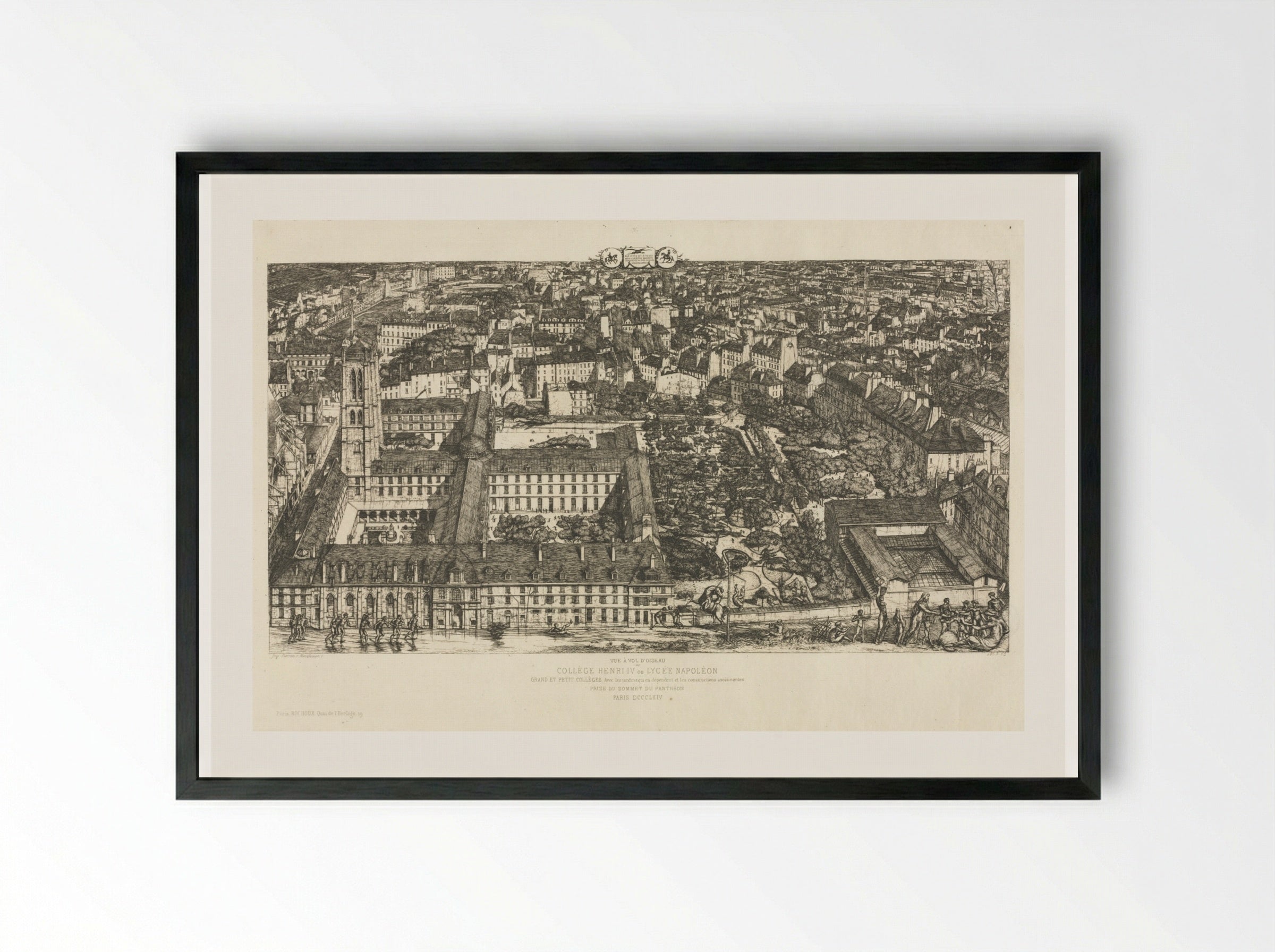 Collège Henri IV - Charles Meryon - Framed Print Black