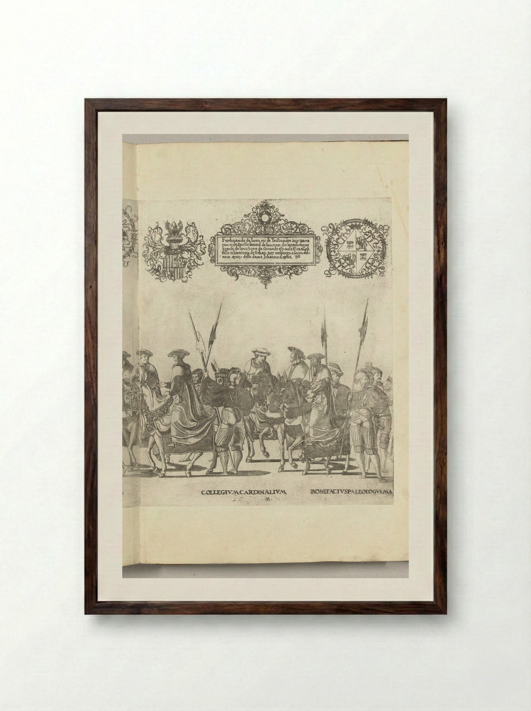 College van kardinalen, plaat AA - Nicolaas Hogenberg - Framed Print Dark Wood