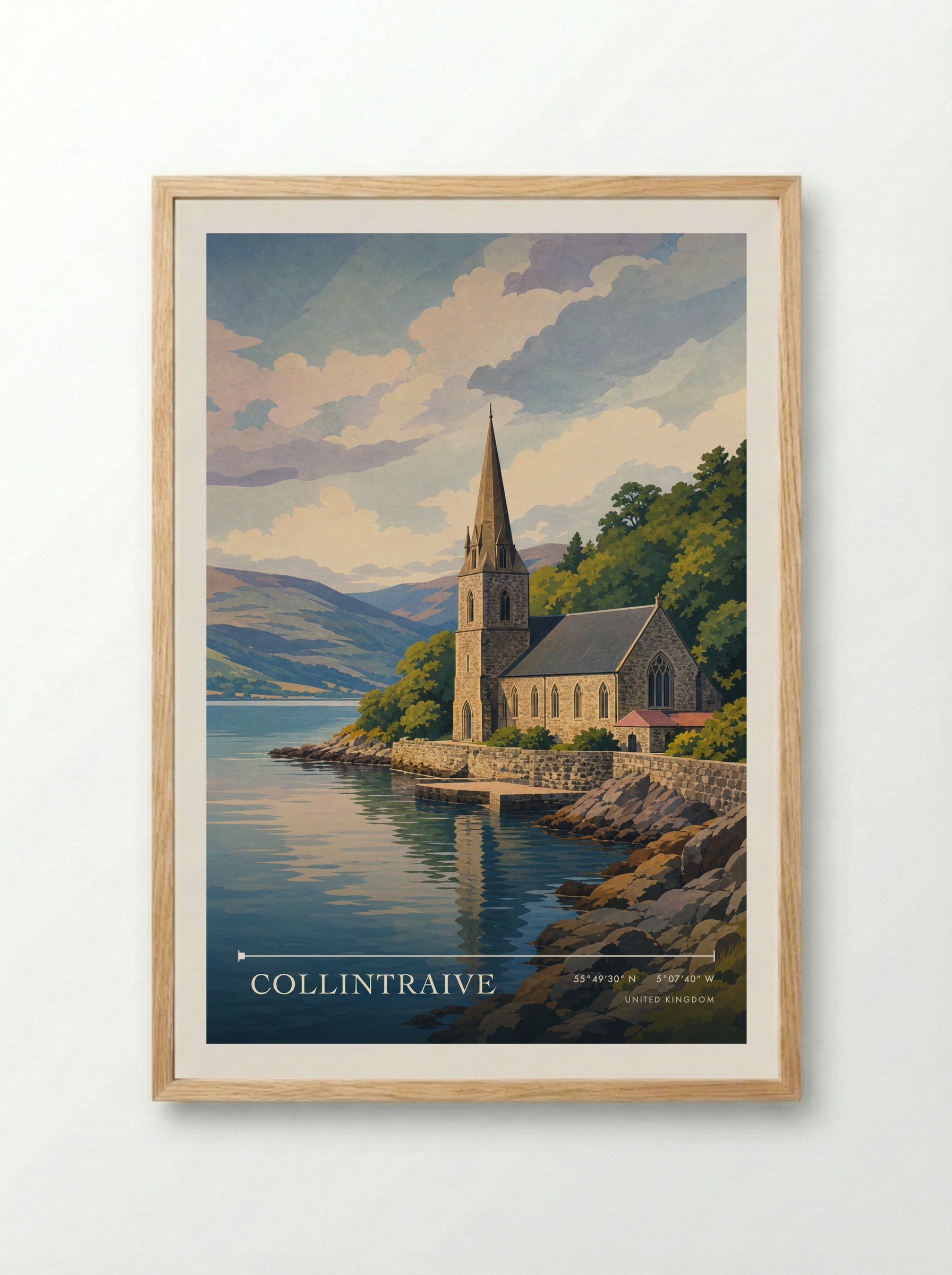 Collintraive United Kingdom Travel Poster - Framed Print Wood