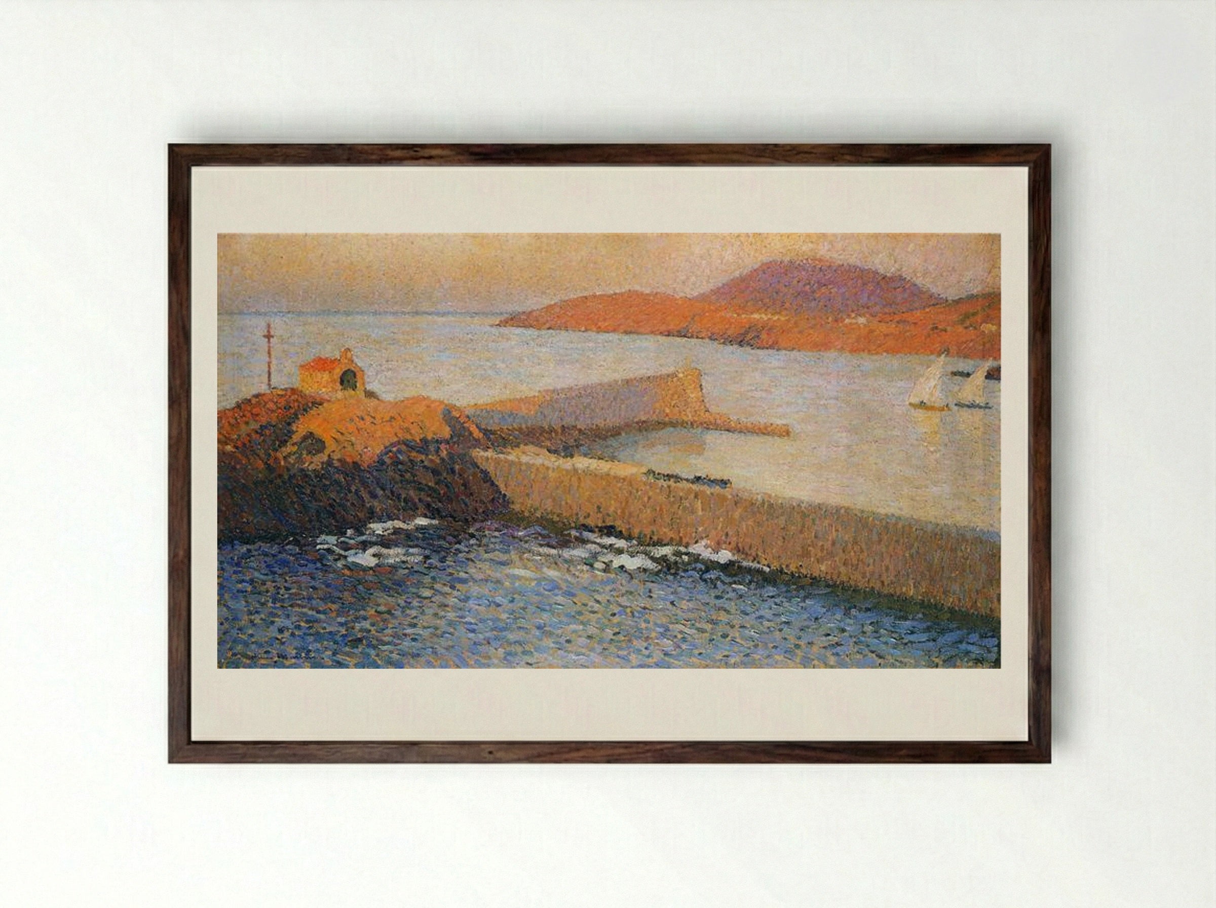 Collioure Chapel of La Digue - Henri Martin - Framed Print Dark Wood