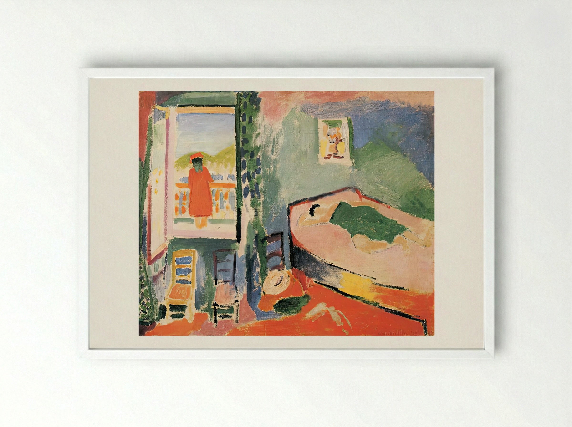 Collioure Interior by Henri Matisse – Fauvist Interior Scene Print - Framed Print White