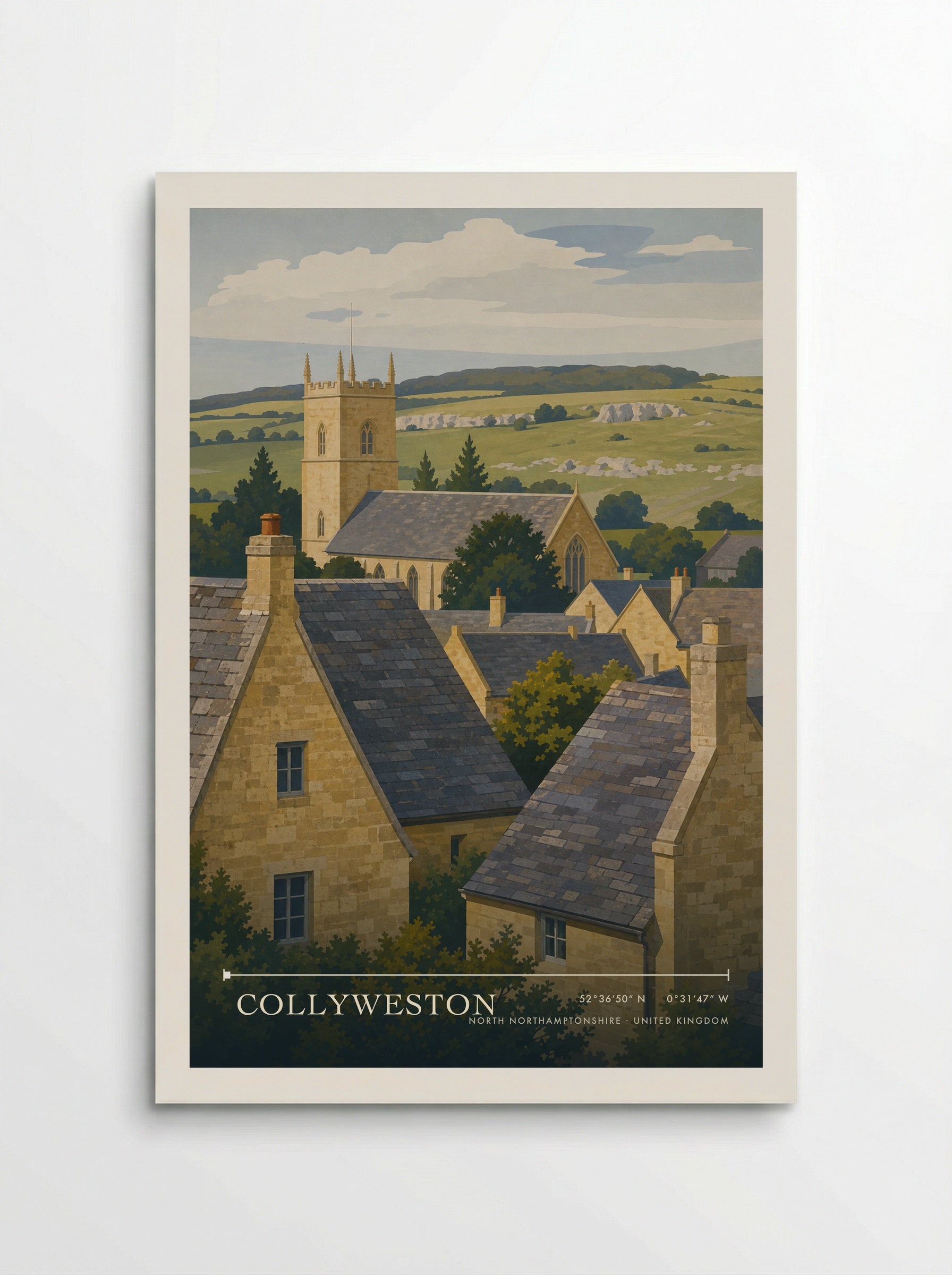 Collyweston North Northamptonshire United Kingdom Travel Poster - Poster