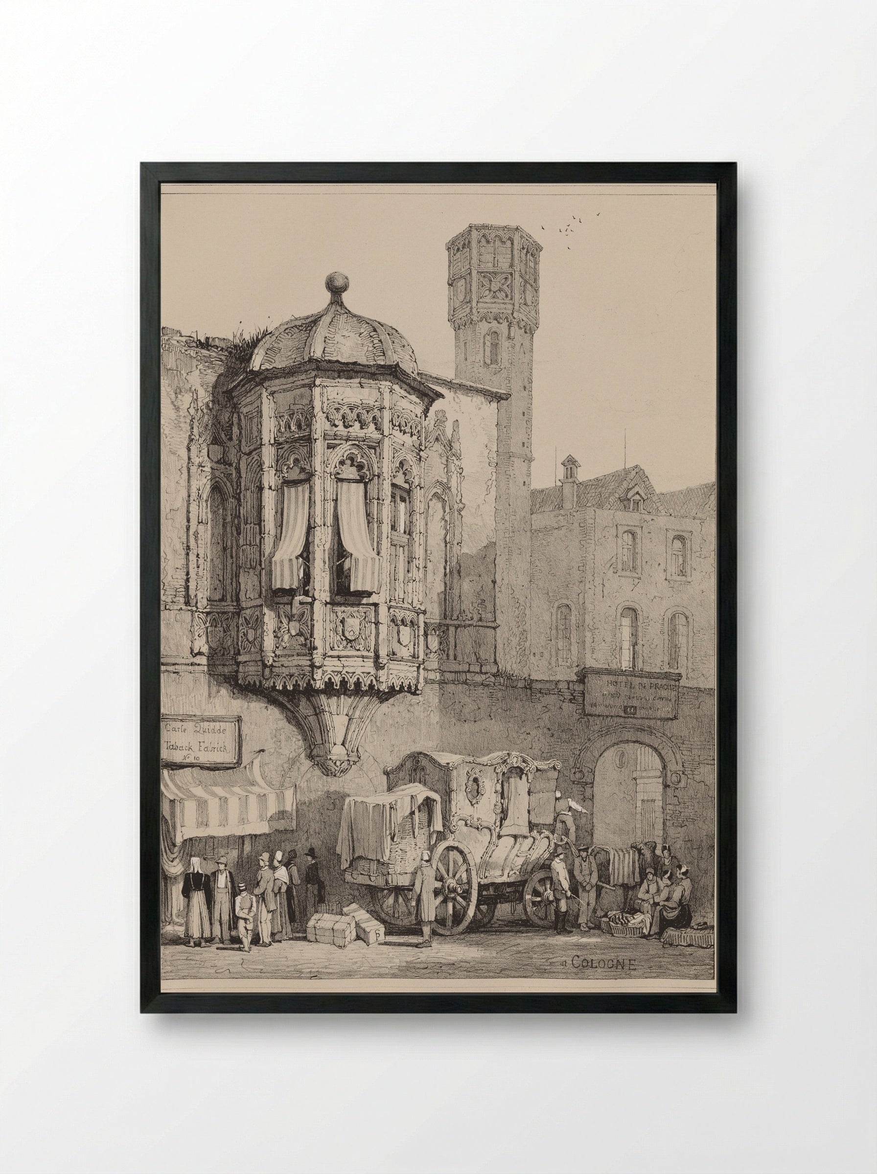 Cologne - Samuel Prout - Framed Print Black