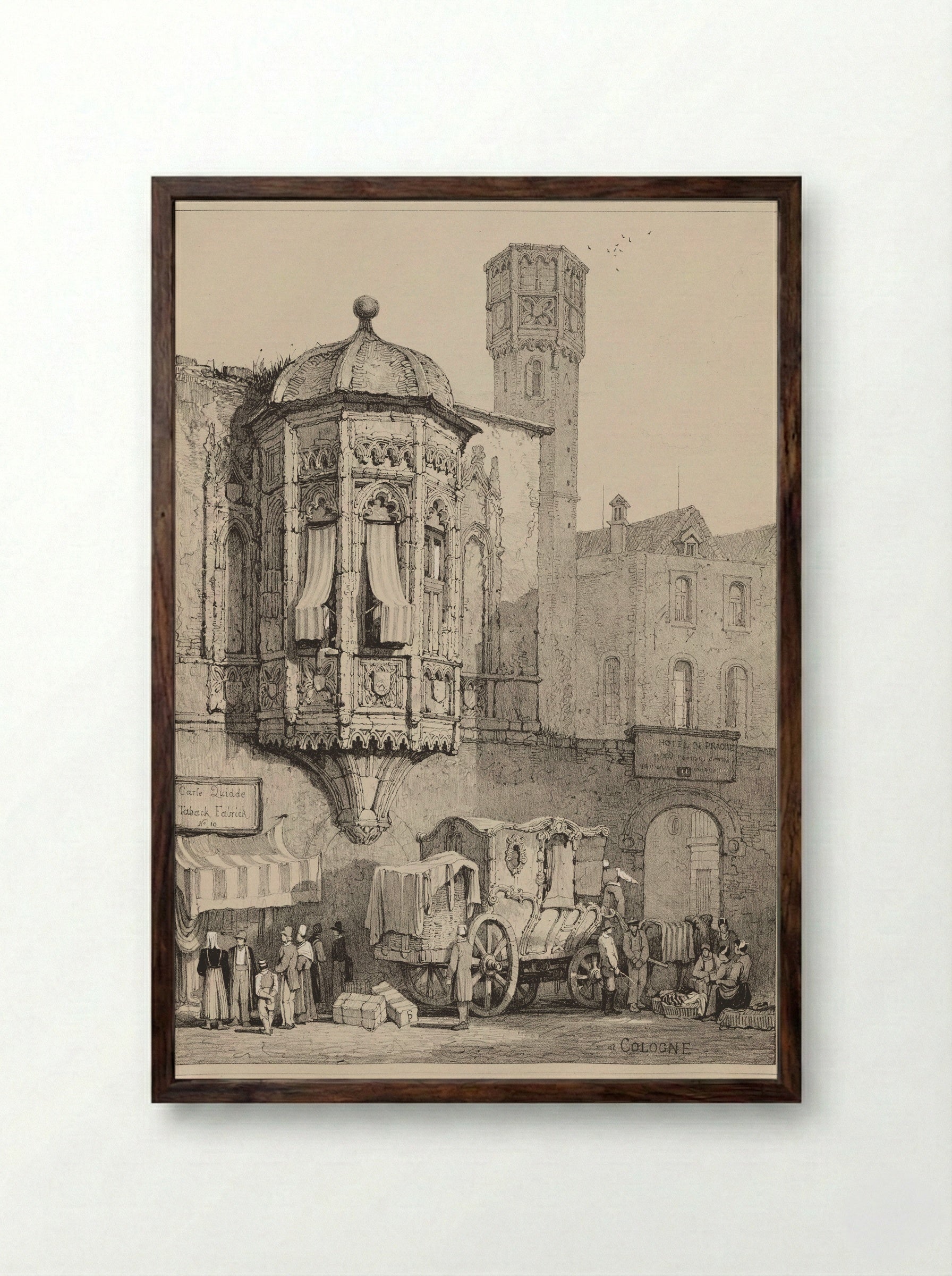 Cologne - Samuel Prout - Framed Print Dark Wood