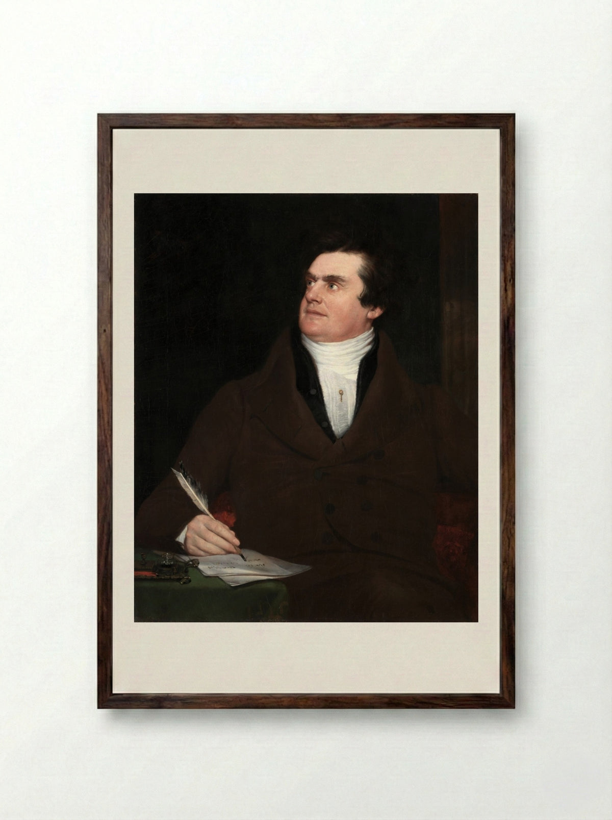 Colonel William Leete Stone - William Page - Framed Print Dark Wood